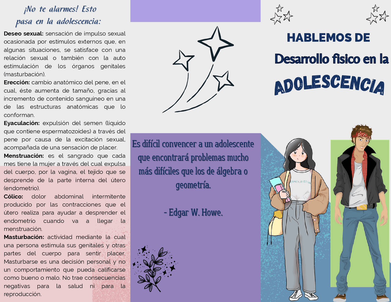 Folleto (triptico) del desarrollo físico en la adolescencia