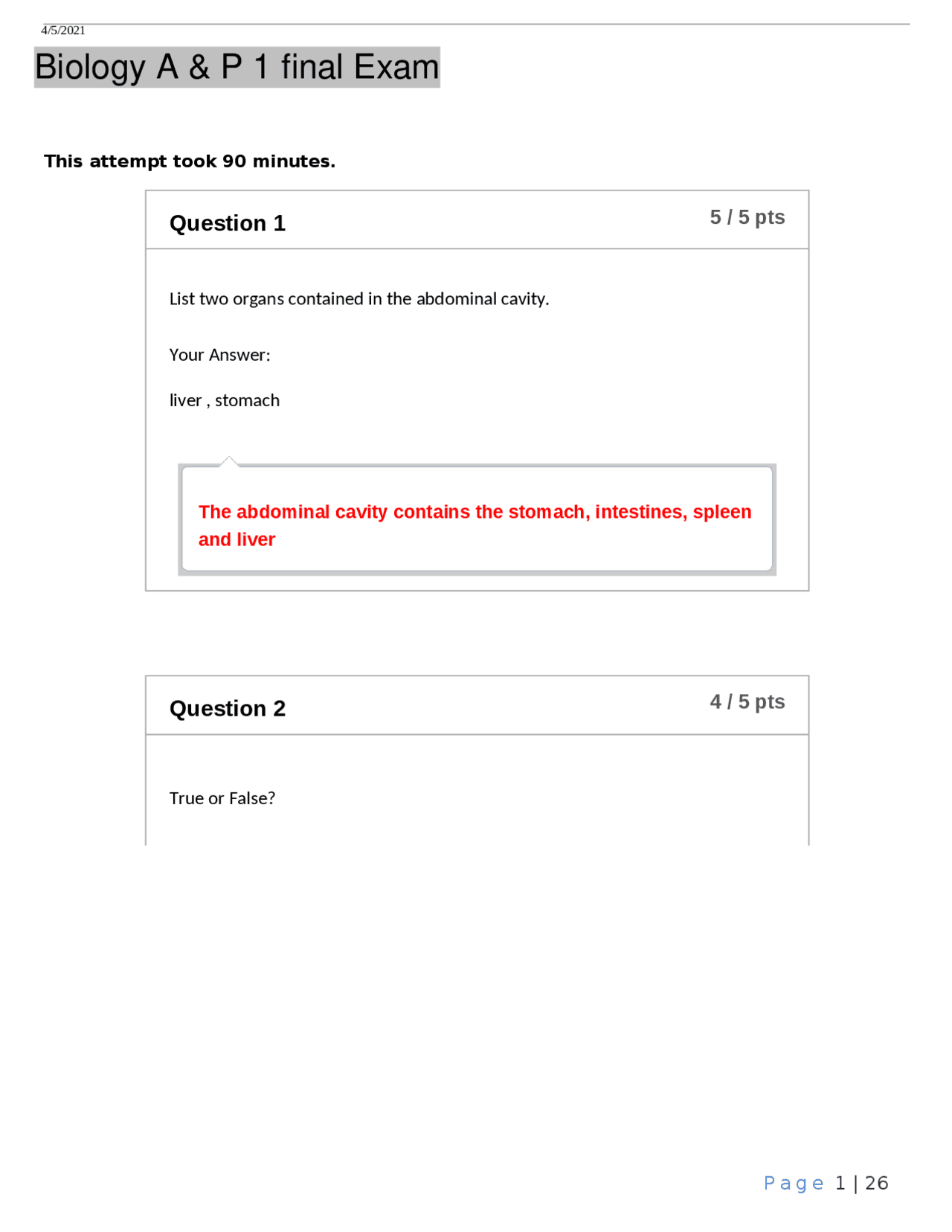 Biology A & P 1 final Exam Questions & Answers 2023 Exams Applied