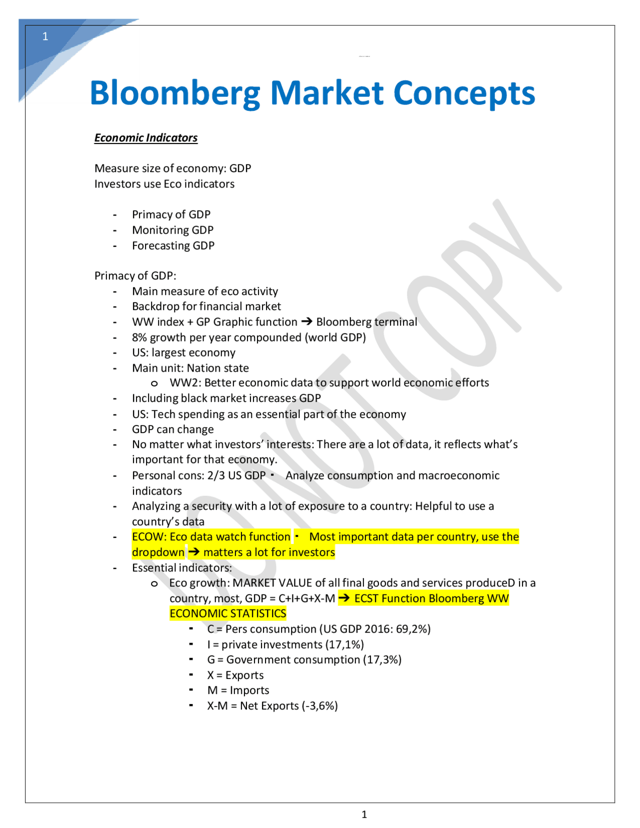 Bloomberg Market Concepts | Study notes Marketing Business-to-business ...