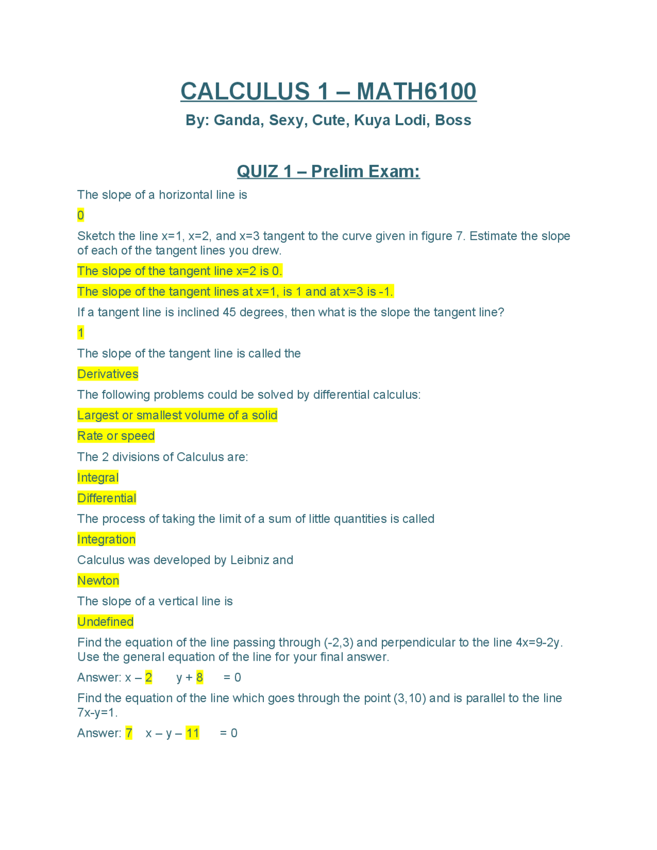 AMA Calculus 1 Final Exams Exams Calculus Docsity