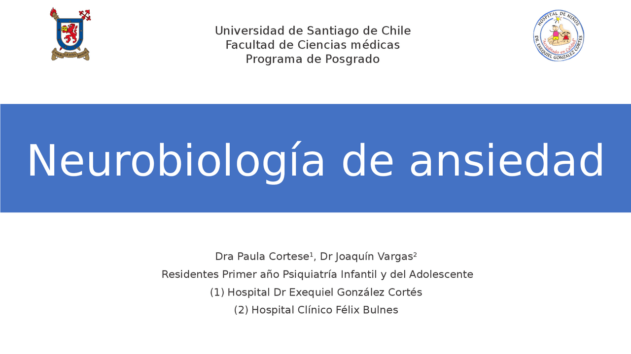 Bases neurobiologicas de la ansiedad | Diapositivas de Psiquiatría ...