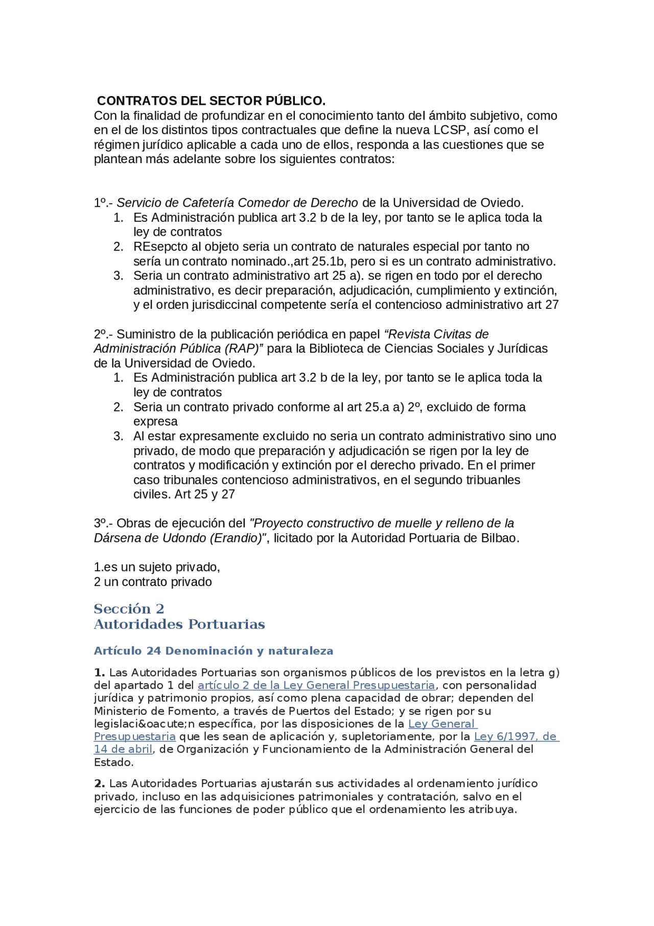 Contratos con el sector público | Ejercicios de Derecho Administrativo ...