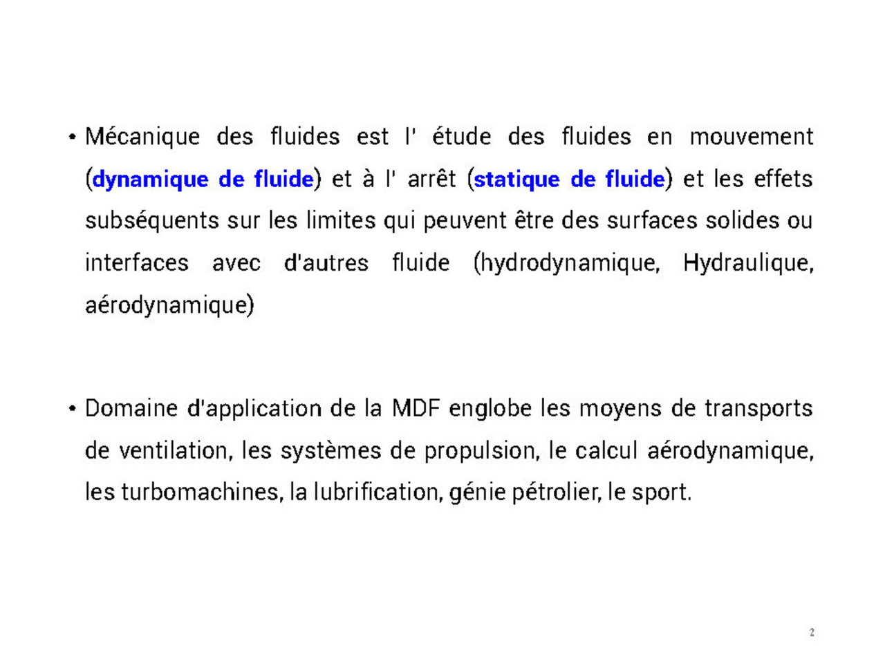 la mécanique des fluid Lecture notes Fluid Mechanics Docsity