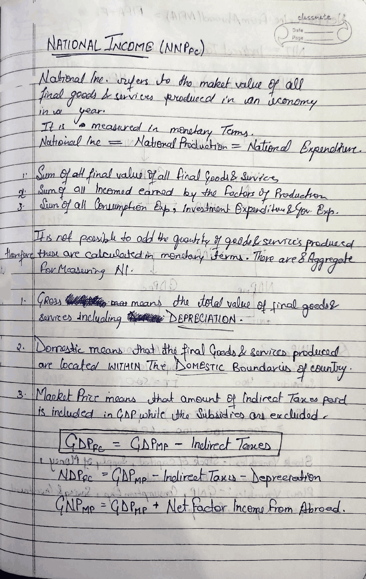 Macro Economics: National Income Notes for 12th, Business ...