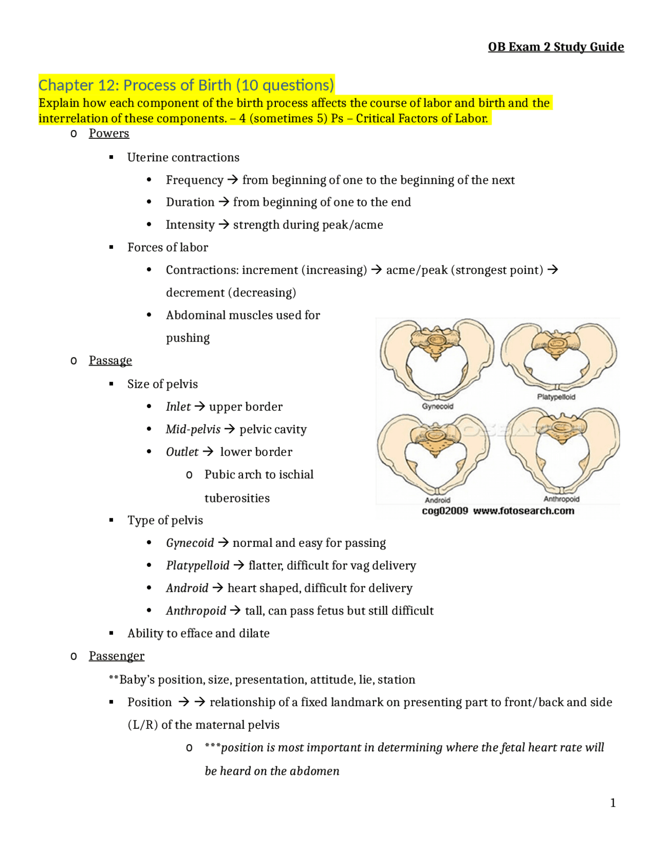MP OB Exam 2 Study Guide full. | Exams Nursing | Docsity