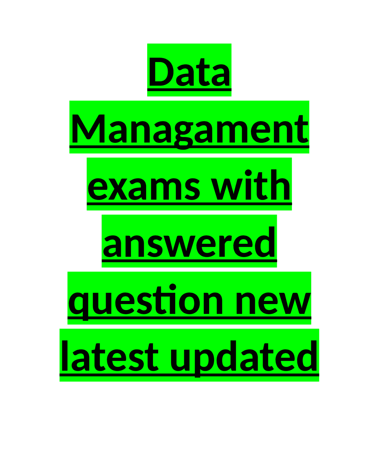 Data Management Exams with Answered Questions | Exams Database ...