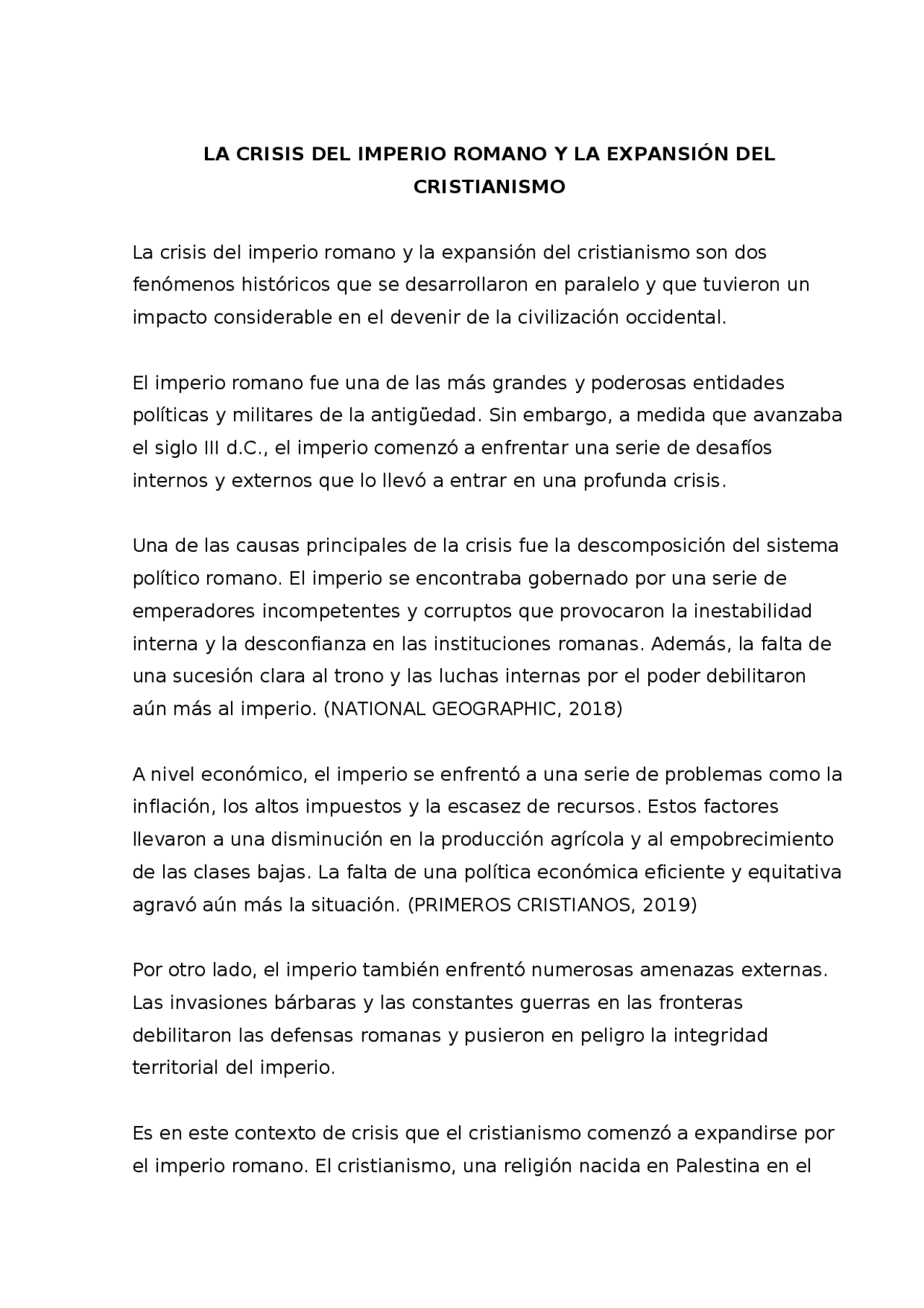 Crisis del imperio romano y la expancion del cristianismo | Resúmenes ...