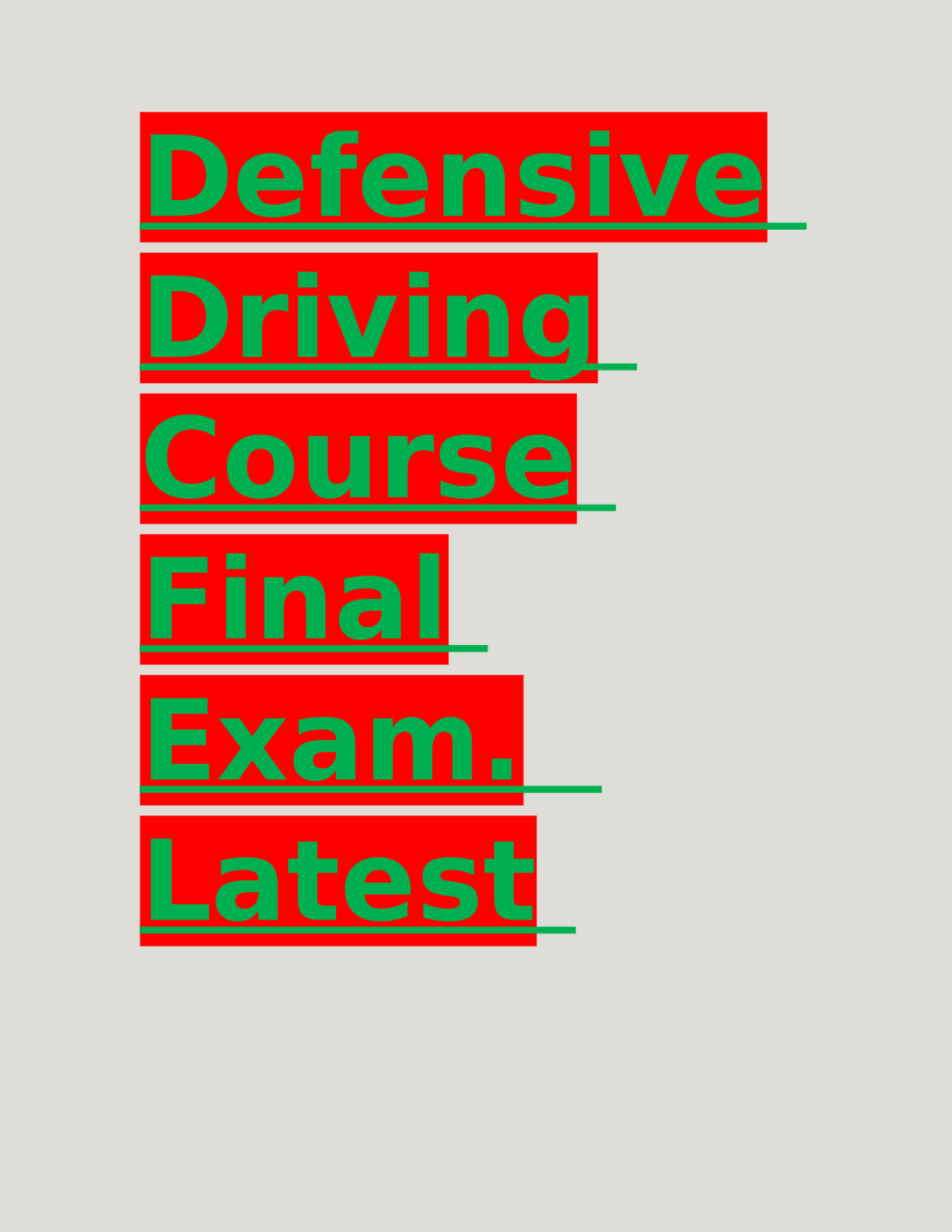 Defensive Driving Course Final Exam. Latest Update 2023. Exams European Computer Driving
