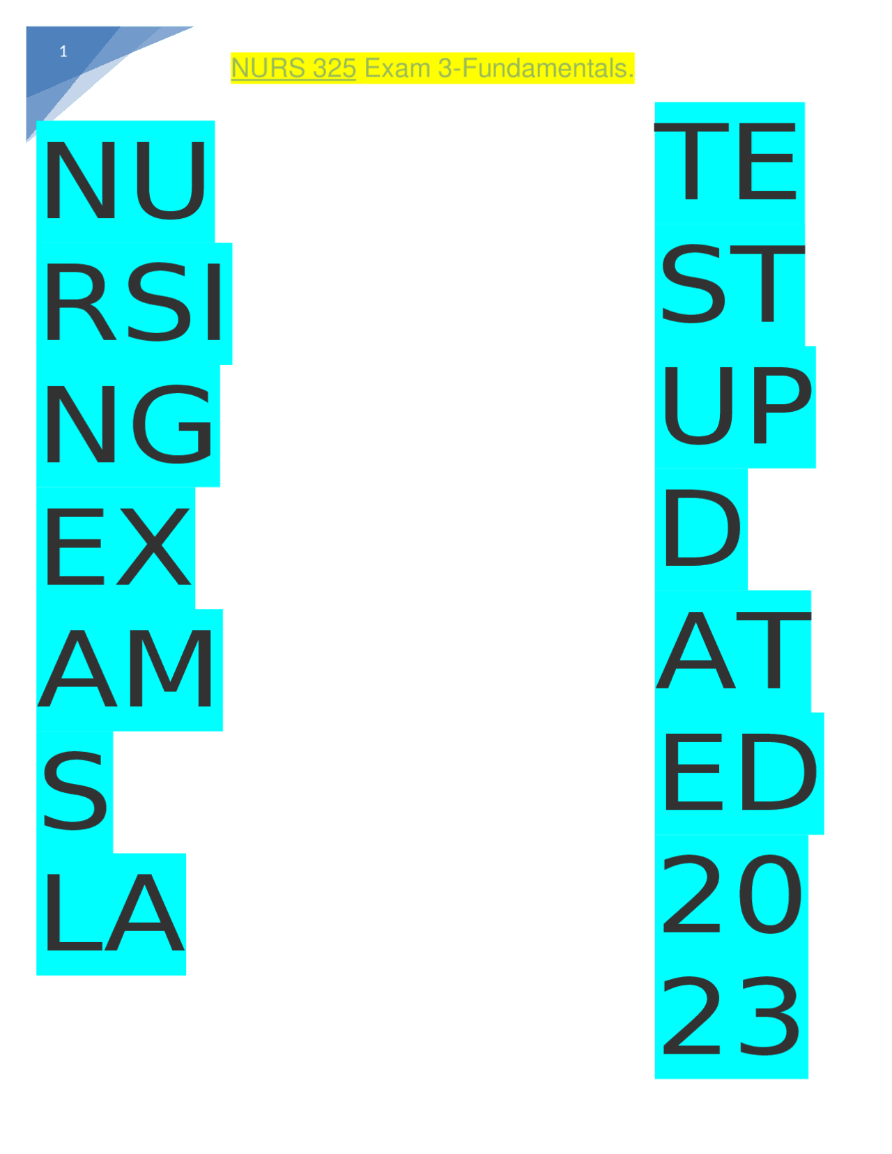 Nursing Exams Latest Updated 2023 2024with Verified Answers And Question Exams Nursing Docsity Nursing Exams Latest Updated 2023 2024with Verified Answers And Question Exams Nursing Docsity