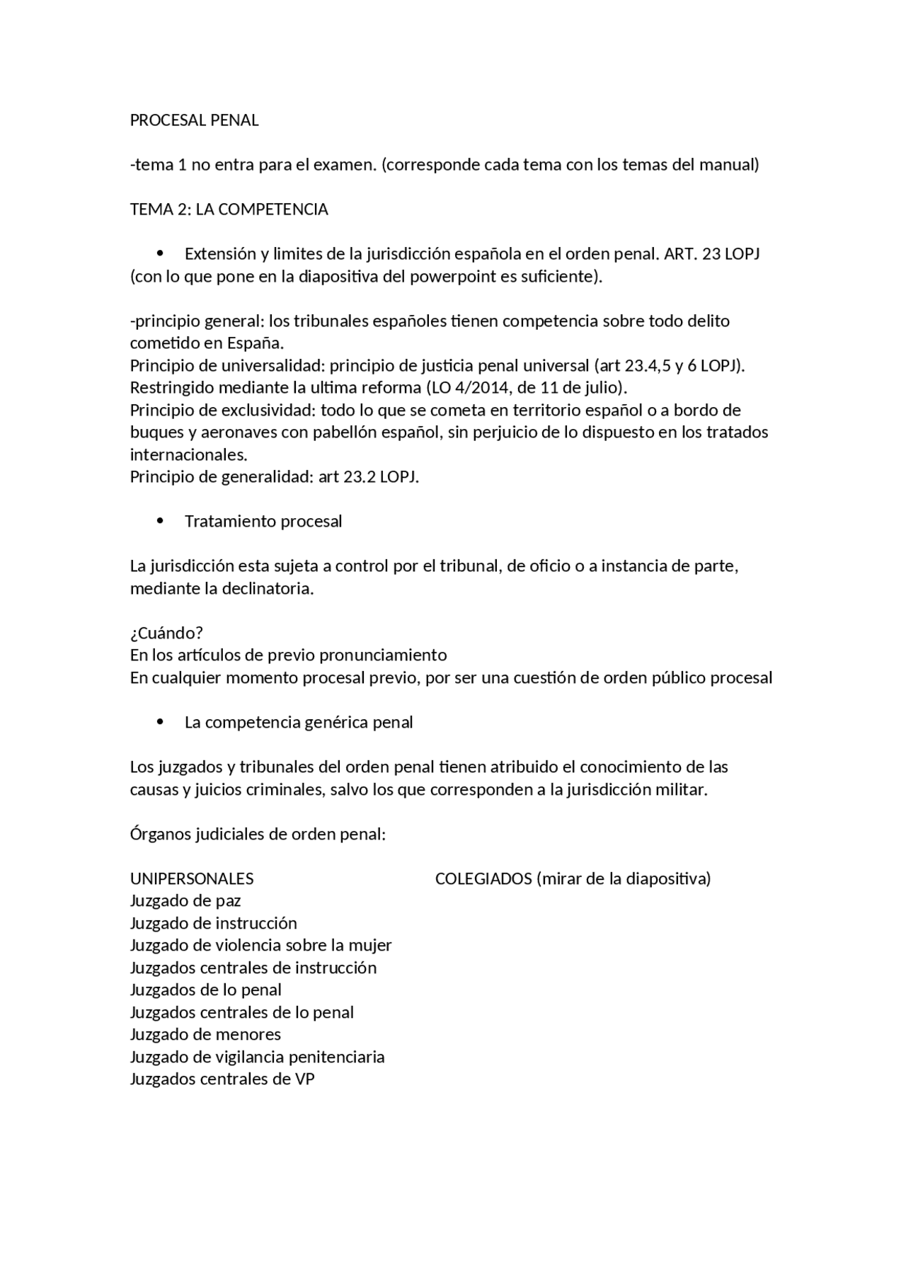Apuntes Procesal Penal | Apuntes de Derecho Procesal Penal | Docsity