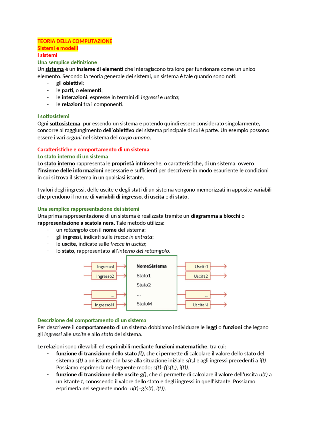 Teoria della computazione - sistemi e modelli | Dispense di Informatica ...