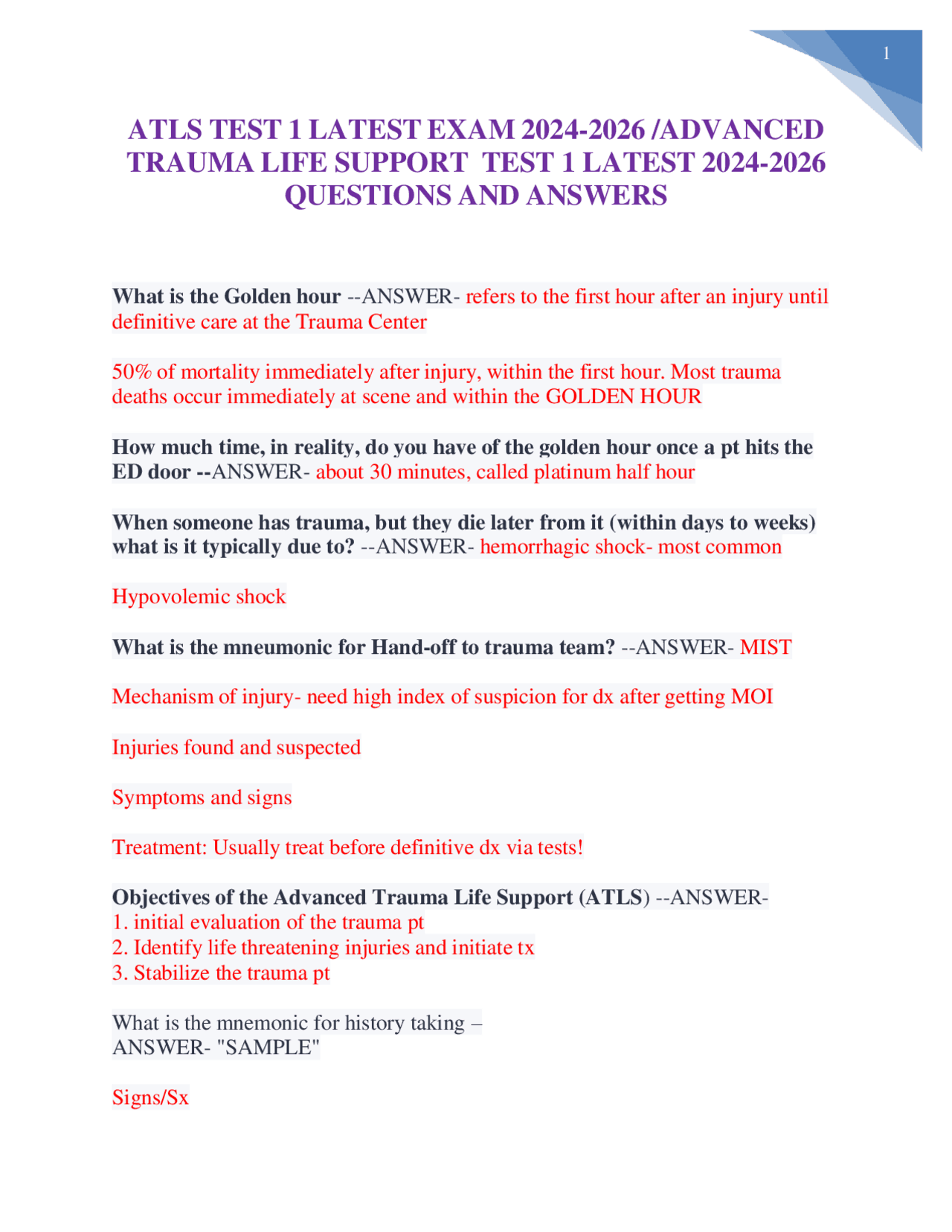 Advanced trauma life support visual data 6
