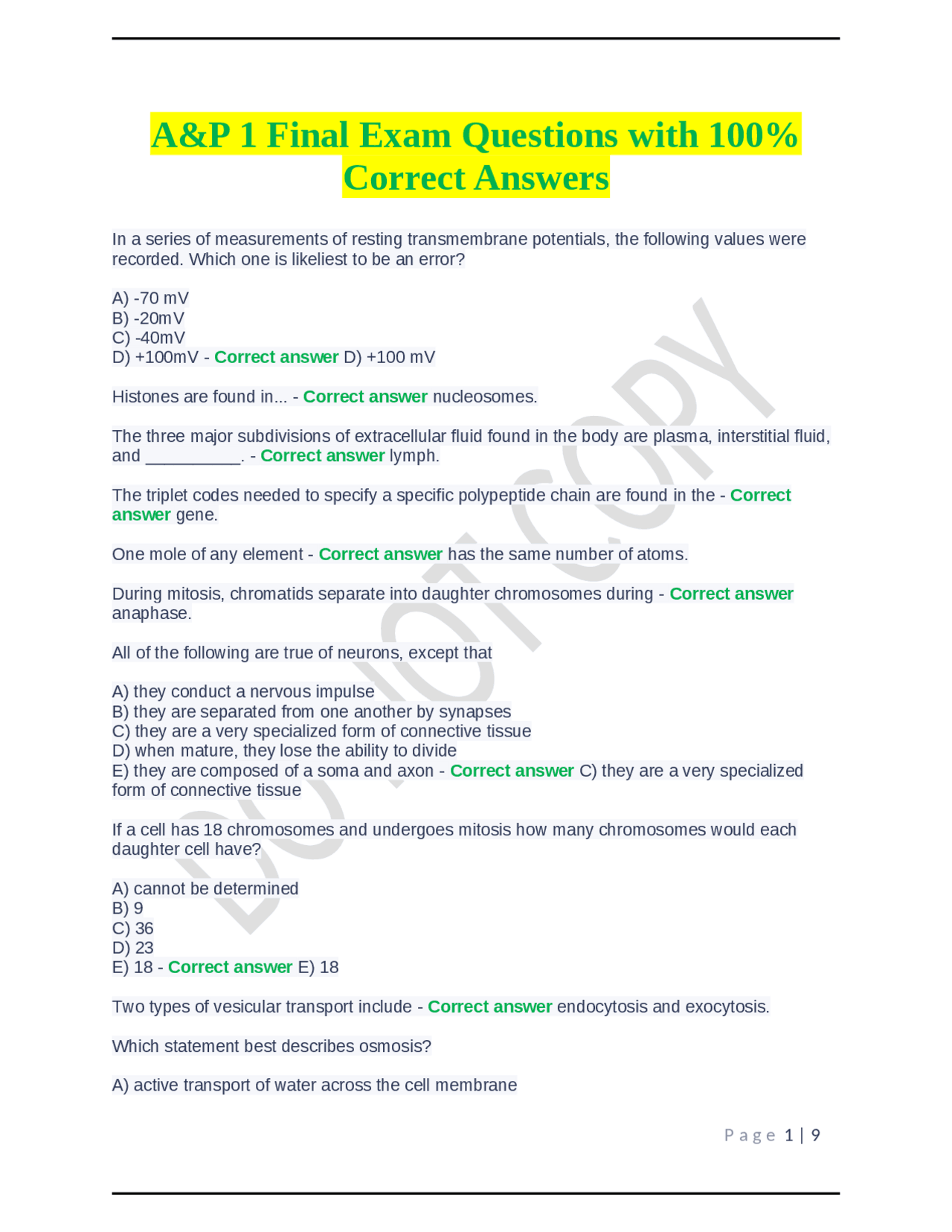 A&P 1 Final Exam Quizlet - x56zm4u