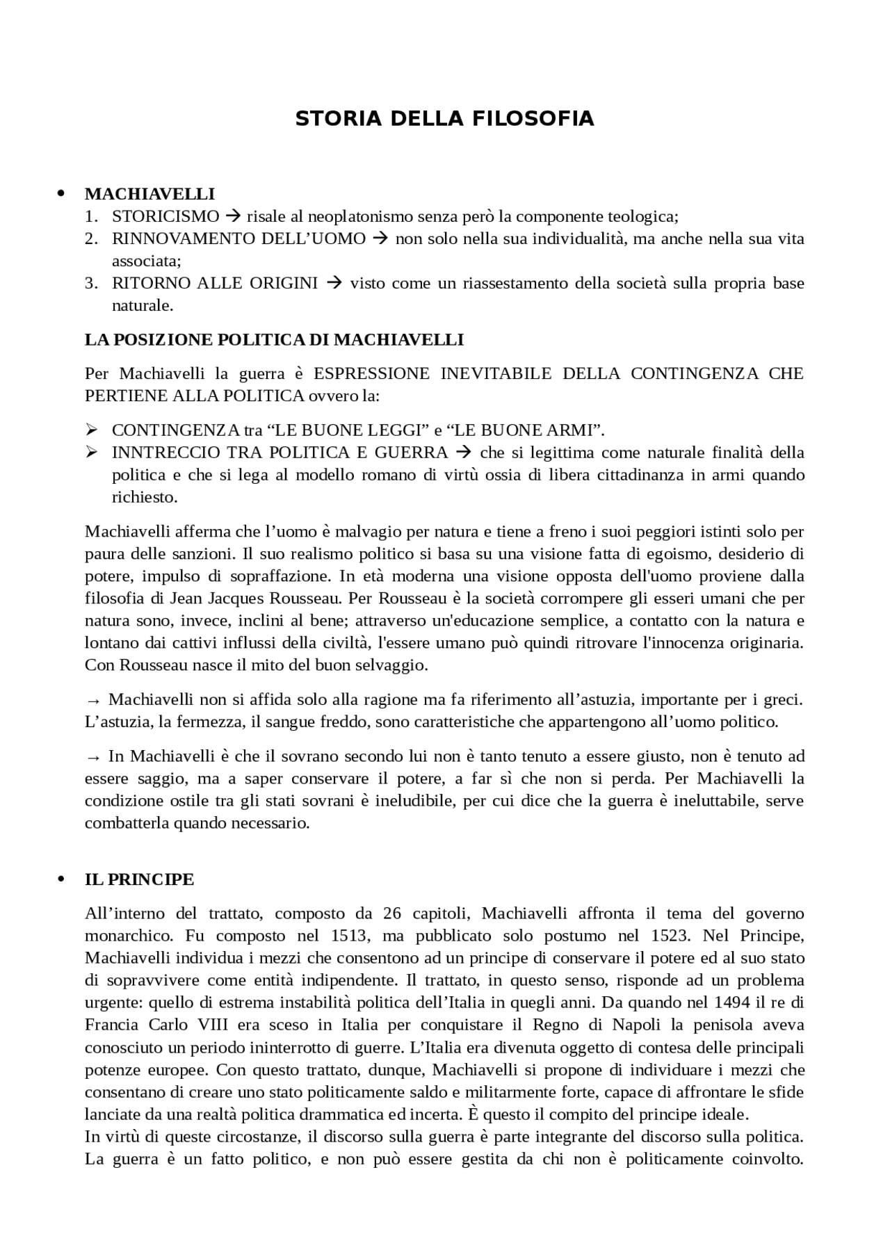 Storia della filosofia Appunti di Storia Della Filosofia Docsity