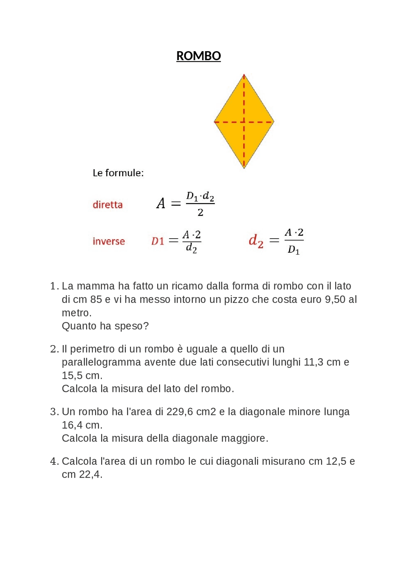 Geometria Del Rombo