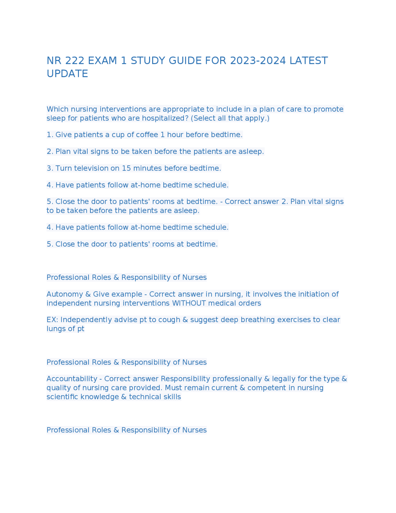 Nr 222 Exam 1 Study Guide Exams Nursing Docsity Nr 222 Exam 1 Study Guide Exams Nursing Docsity