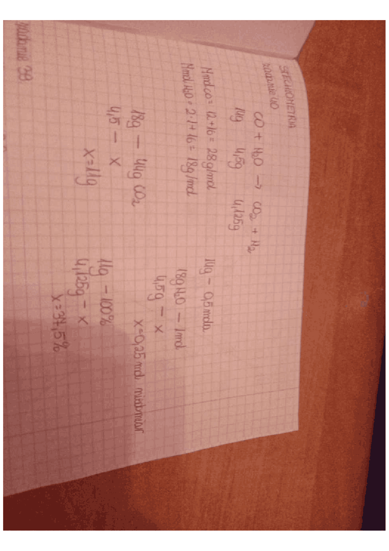 Stechiometria Chemia Sprawdzian Klasa 2