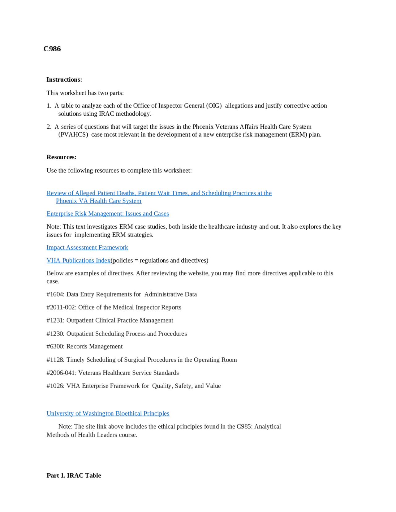 c986_a1worksheets_doc | Thesis Business Accounting | Docsity