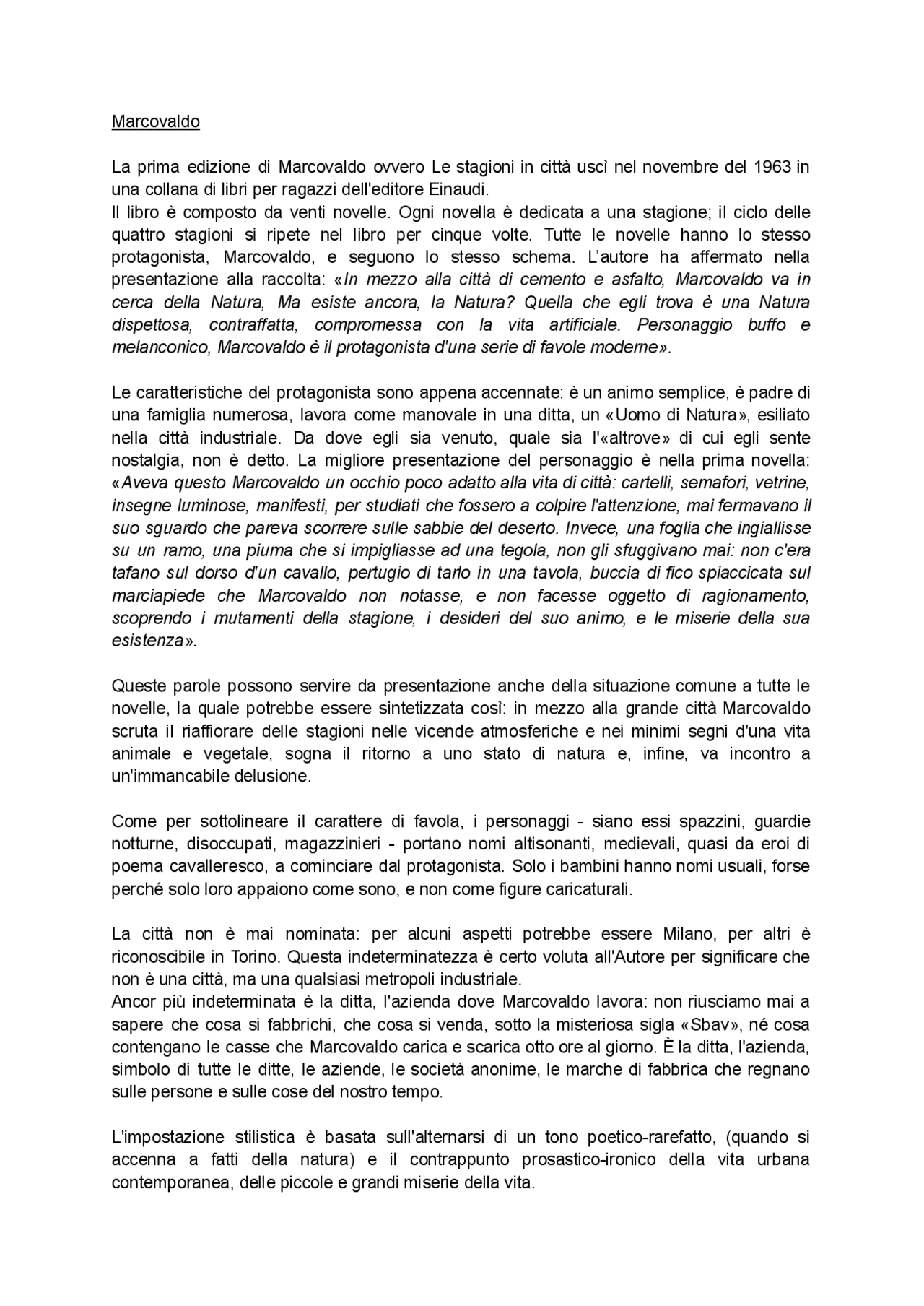 marcovaldo le stagioni in città