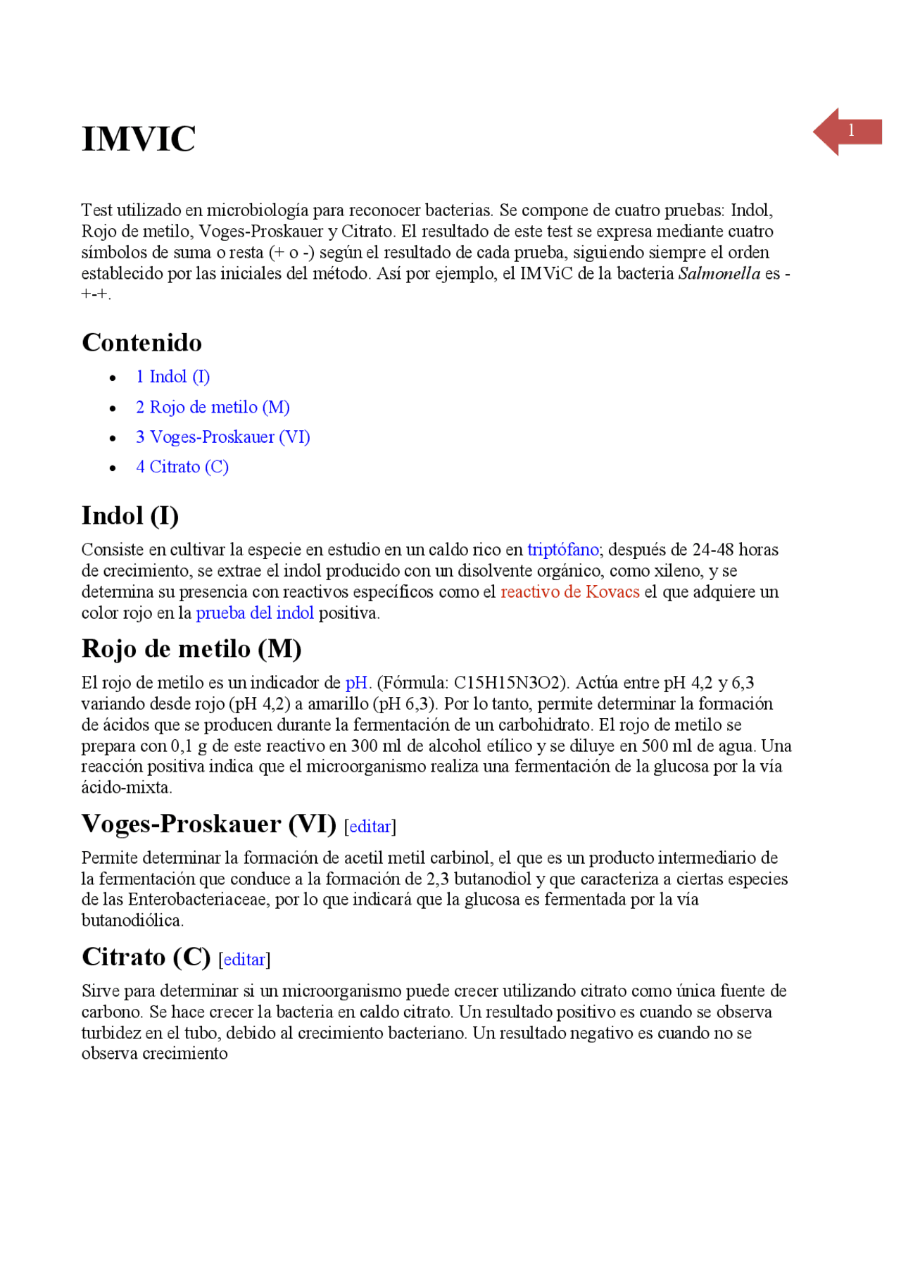 Imvic, identificacion de microorganismos | Apuntes de Microbiología ...