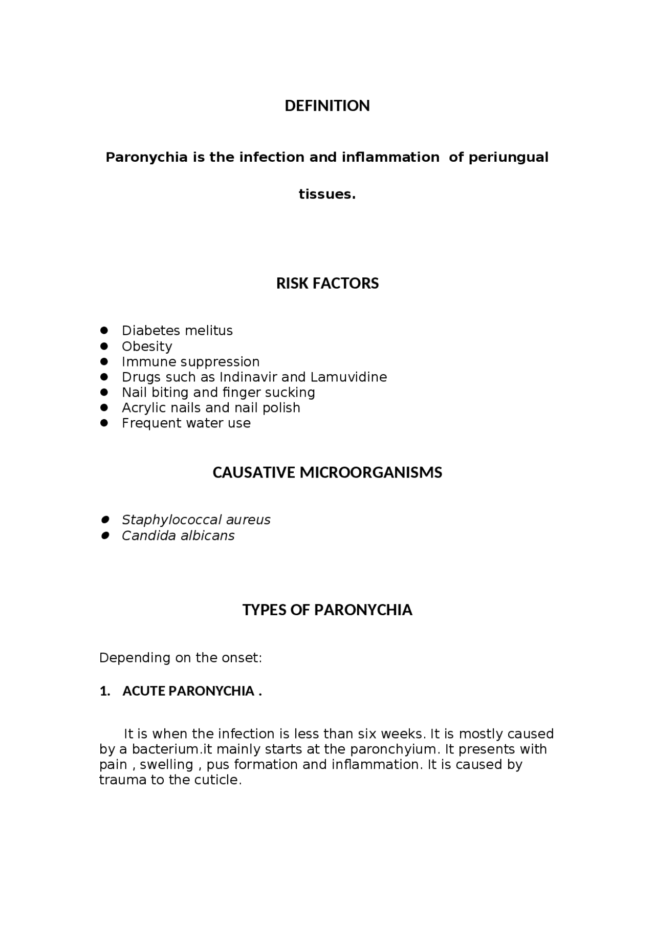 Paronychia Definition, Risk Factors, Types, and Clinical Presentation