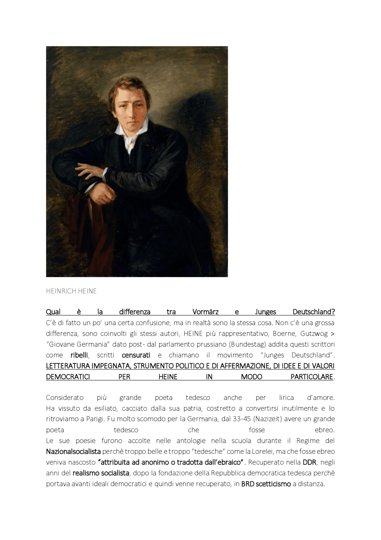 Die Schlesischen Weber Gedichtanalyse Heinrich Heine con la Loreley, die Schlesischen Weber e Harzreise