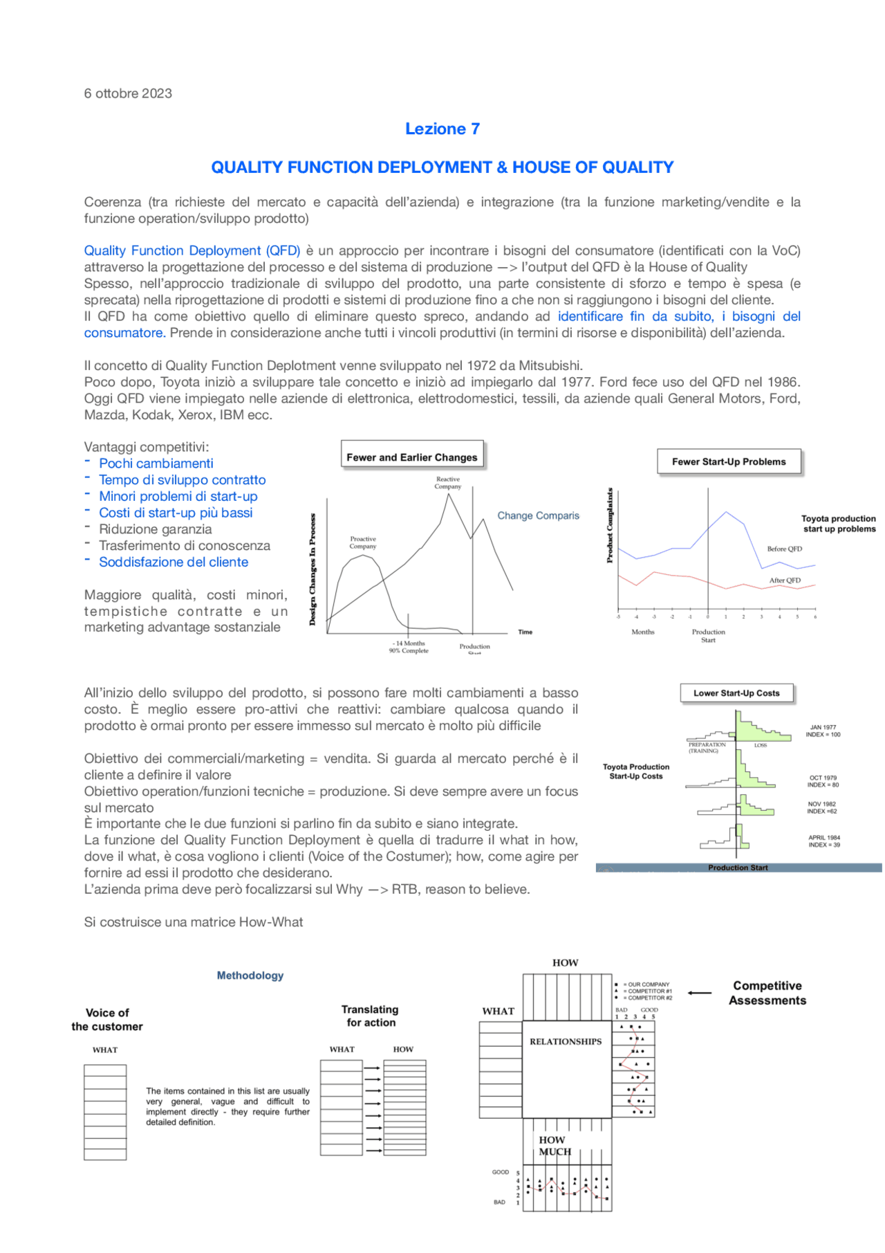 Quality function deployment e house of quality | Appunti di Gestione ...