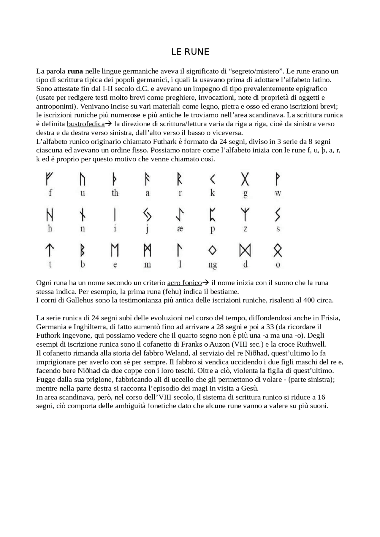 Le rune e i loro usi nella cultura germanica | Appunti di Filologia ...