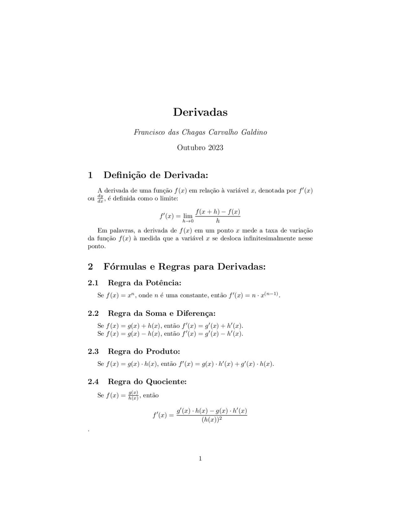 Derivadas - conceitos iniciais, formulas e exemplos. | Resumos Cálculo ...