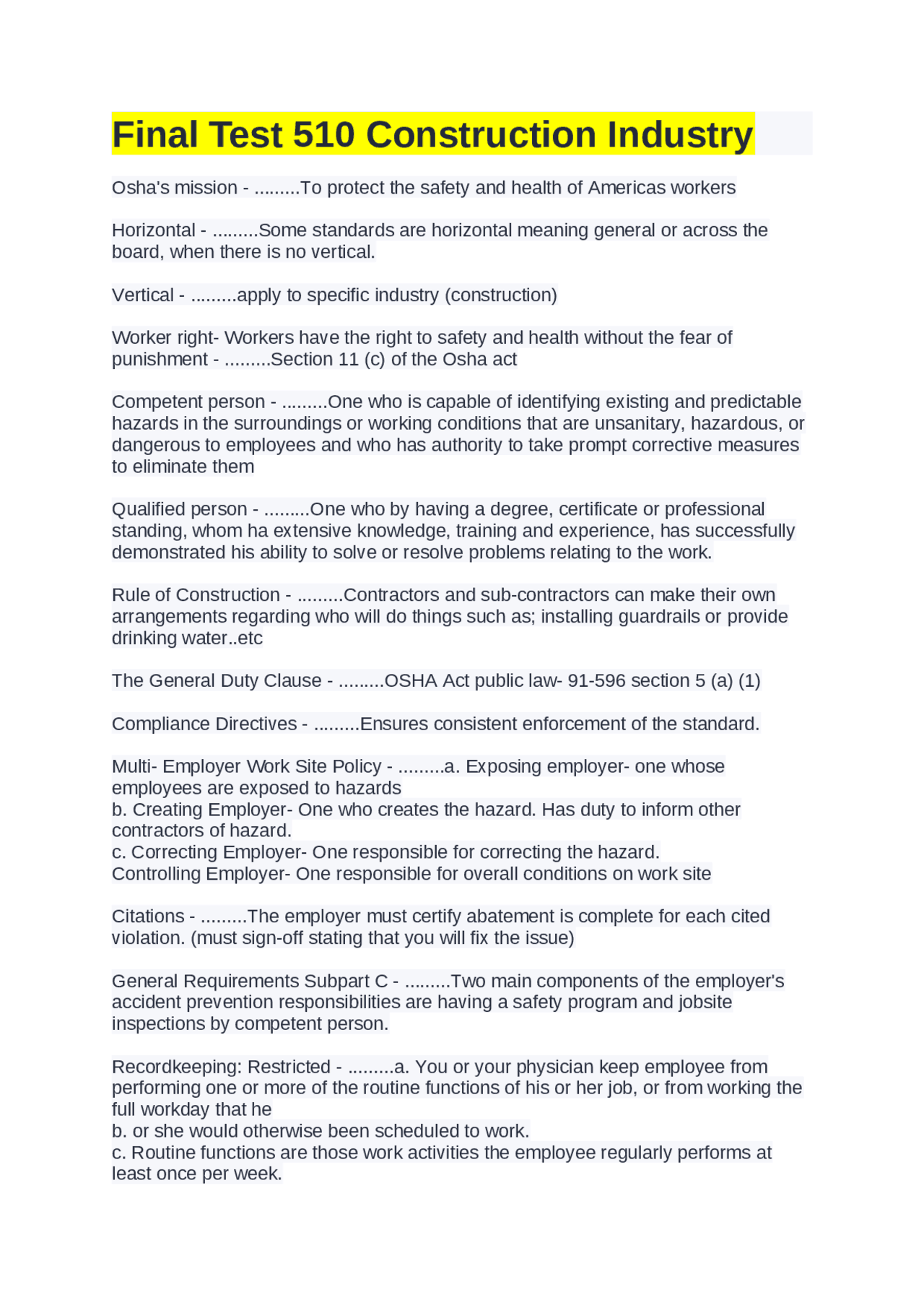 OSHA Construction Safety Standards, Competent Persons & Fall