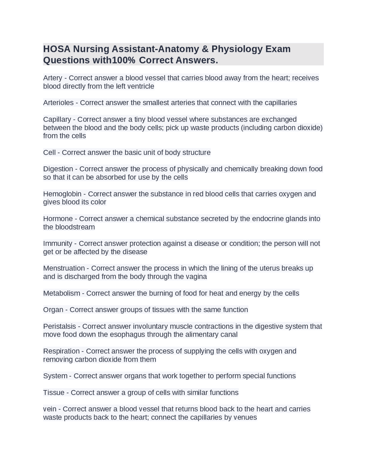 ANATOMY AND PHYSIOLOGY MOCK EXAM NURSING visual data 7