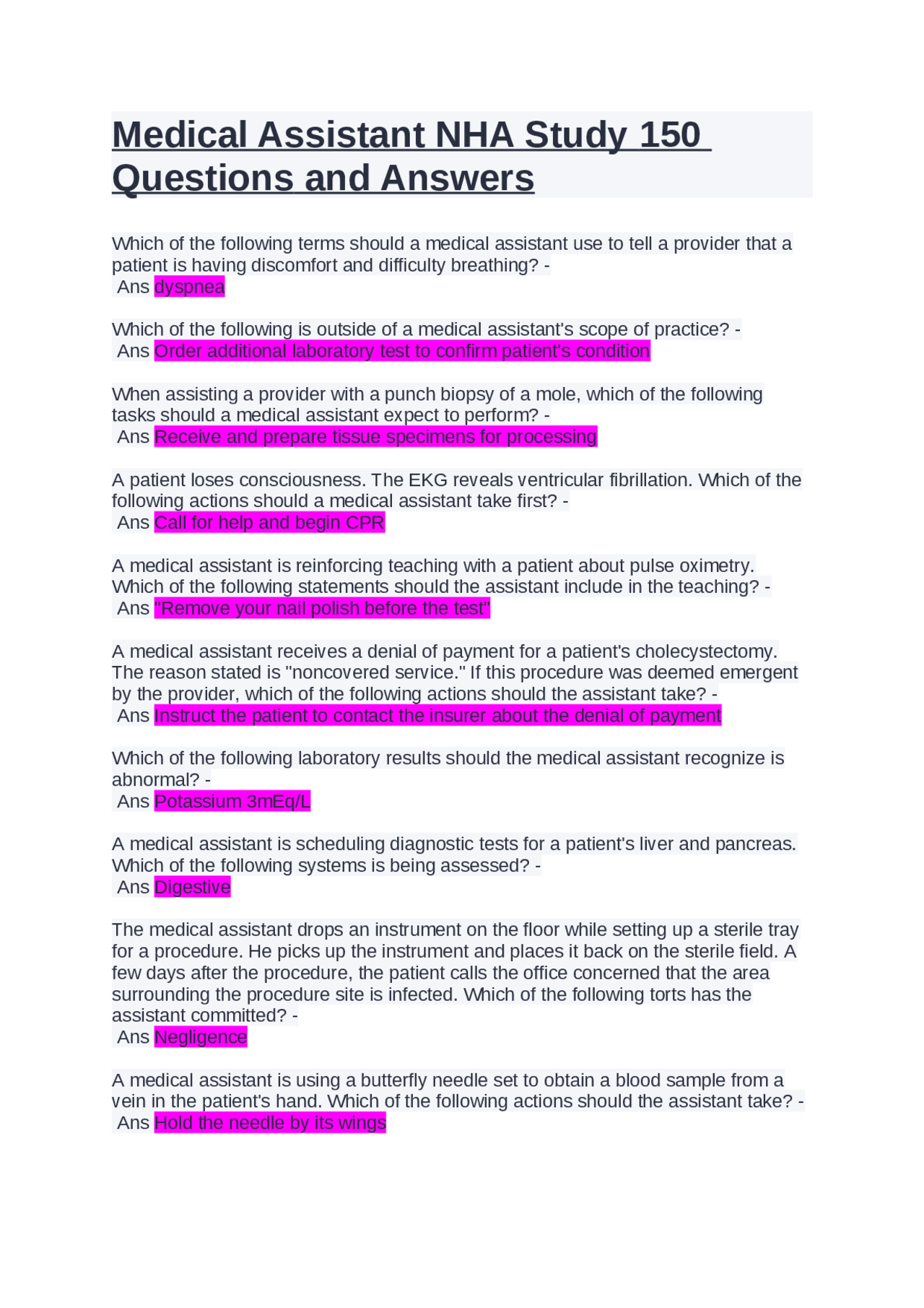 Medical Assistant Roles and Responsibilities in Diagnostic Tests and ...