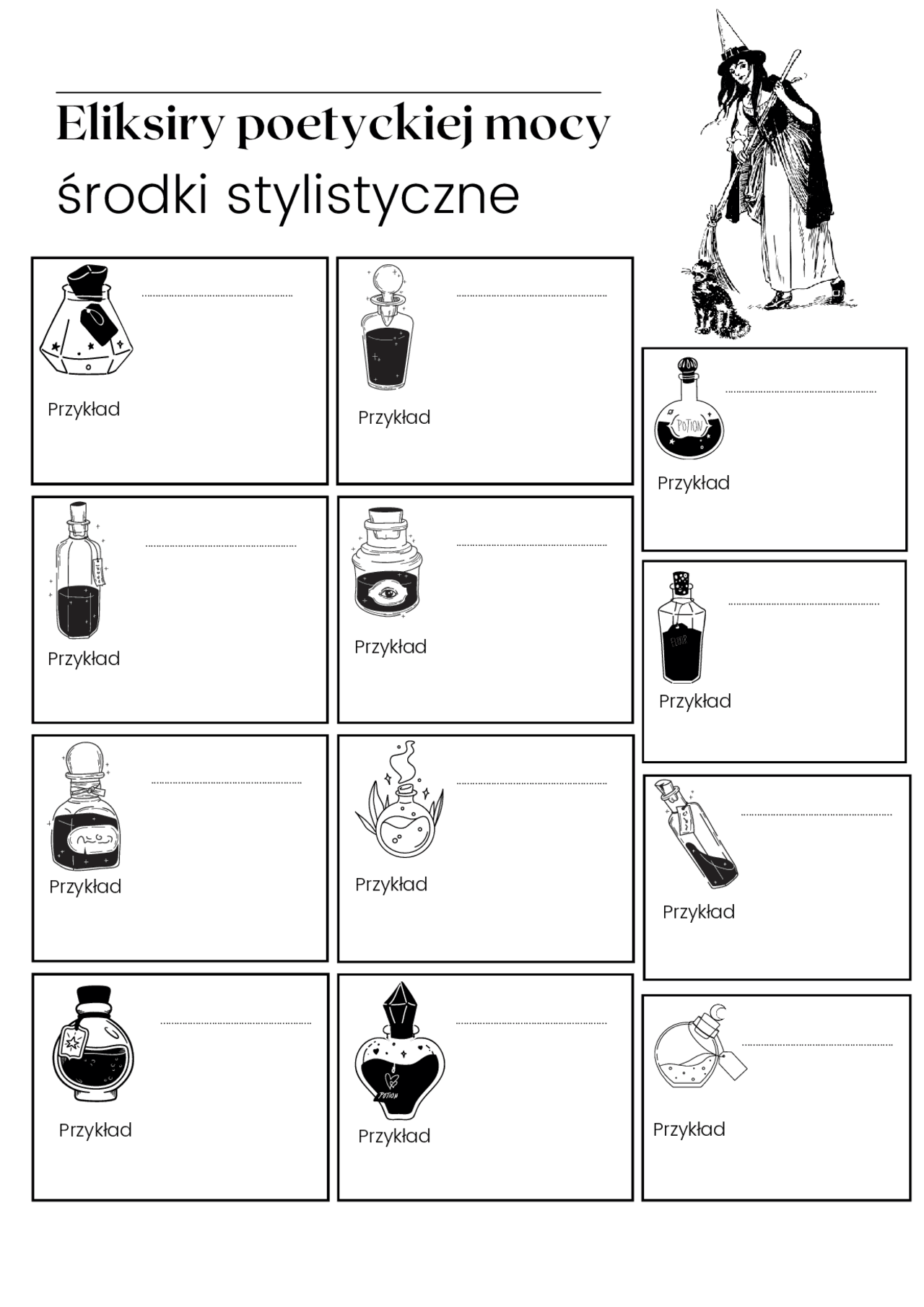 Sprawdzian śrtodki Stylistyczne Klasa 5
