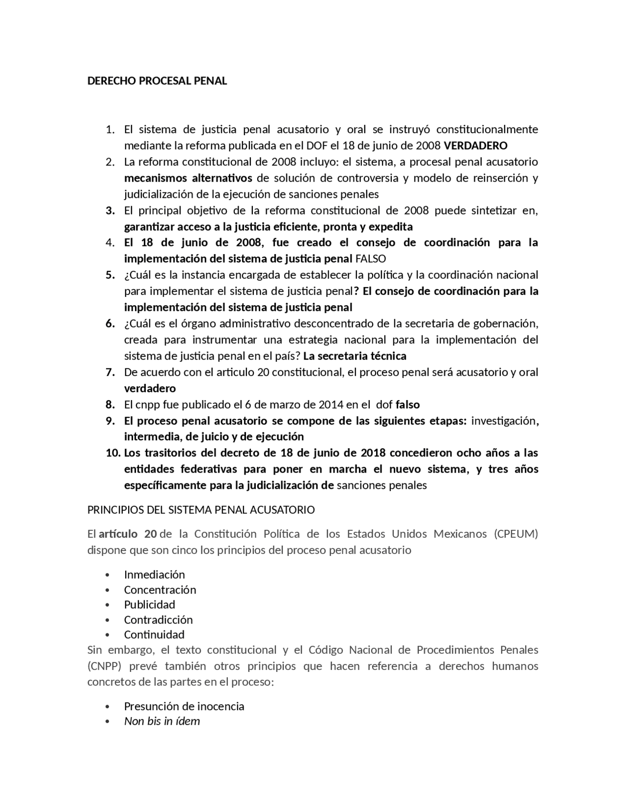PRINCIPIOS DEL SISTEMA PENAL ACUSATORIO | Apuntes de Derecho Procesal ...