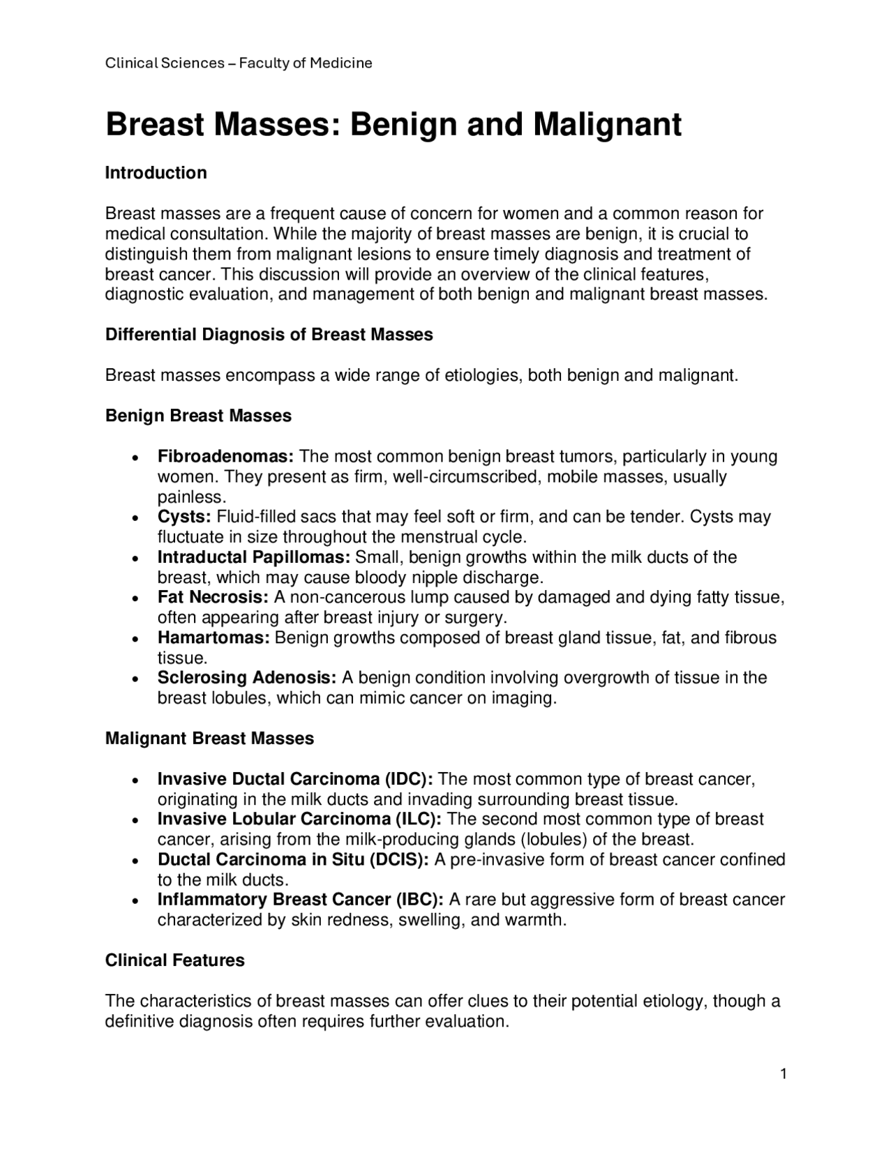 Breast Masses: Benign and Malignant - A Comprehensive Overview ...