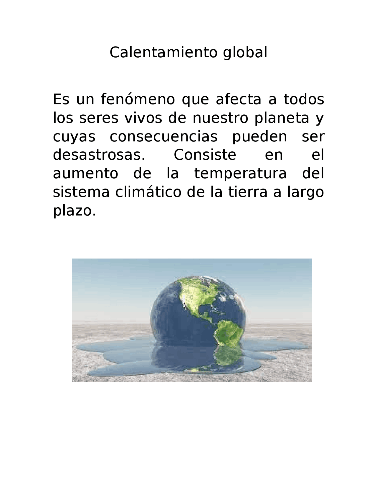 calentamiento global | Resúmenes de Biología | Docsity