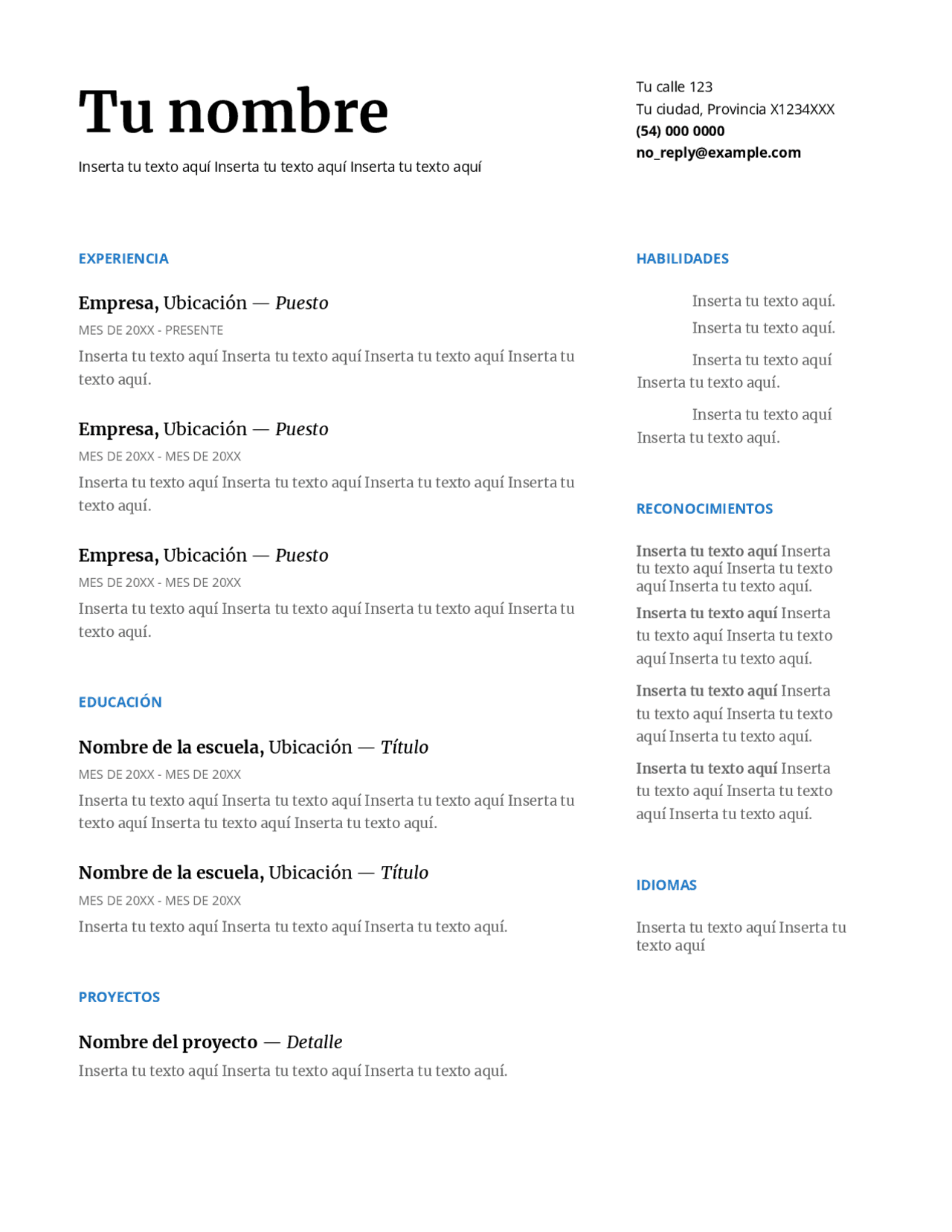 Currículum Vitae | Tesis de Bachillerato de Literatura Universal | Docsity