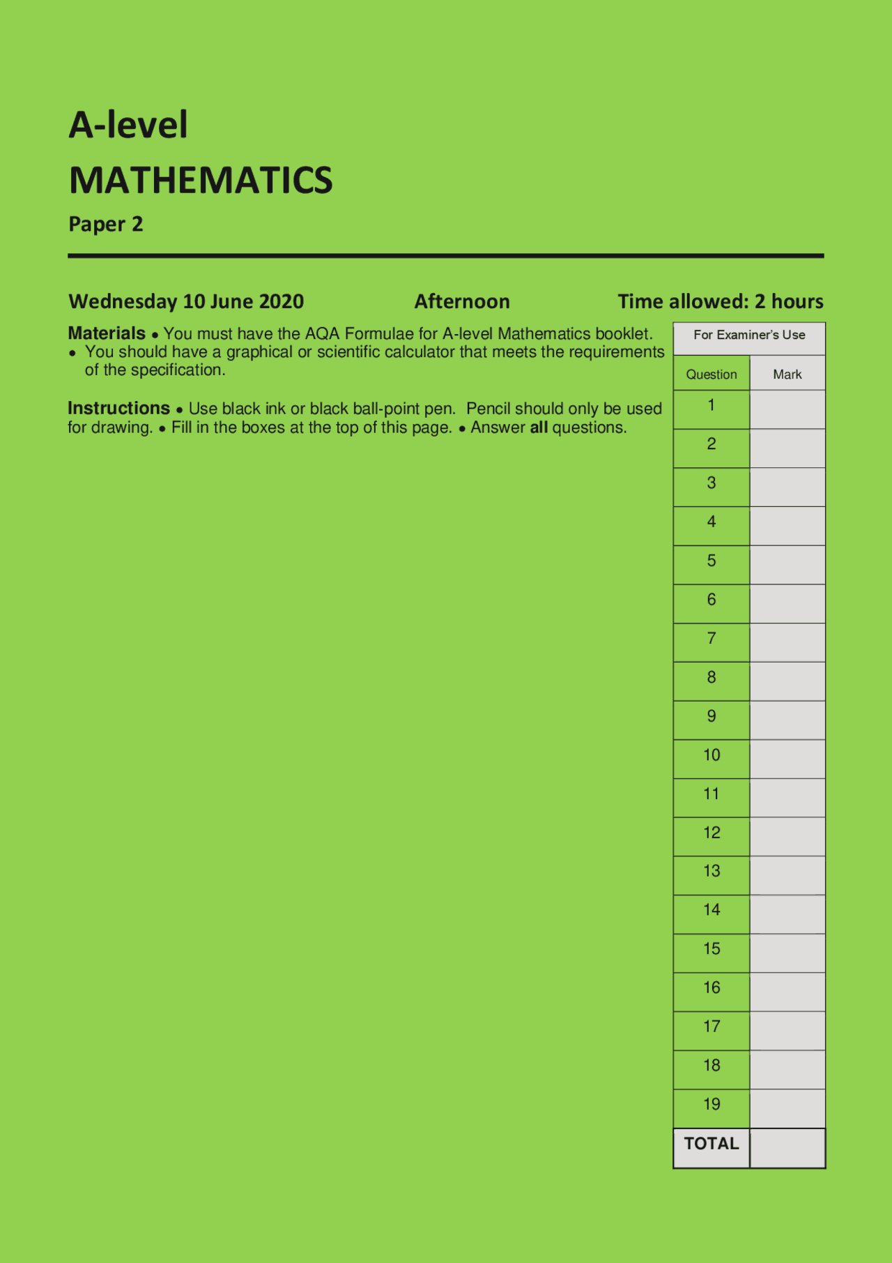 Pearson Edexcel As Further Mathematics Paper 2 2020 Mark Scheme 8fm0 28 Exams Mathematics Pearson Edexcel As Further Mathematics Paper 2 2020 Mark Scheme 8fm0 28 Exams Mathematics