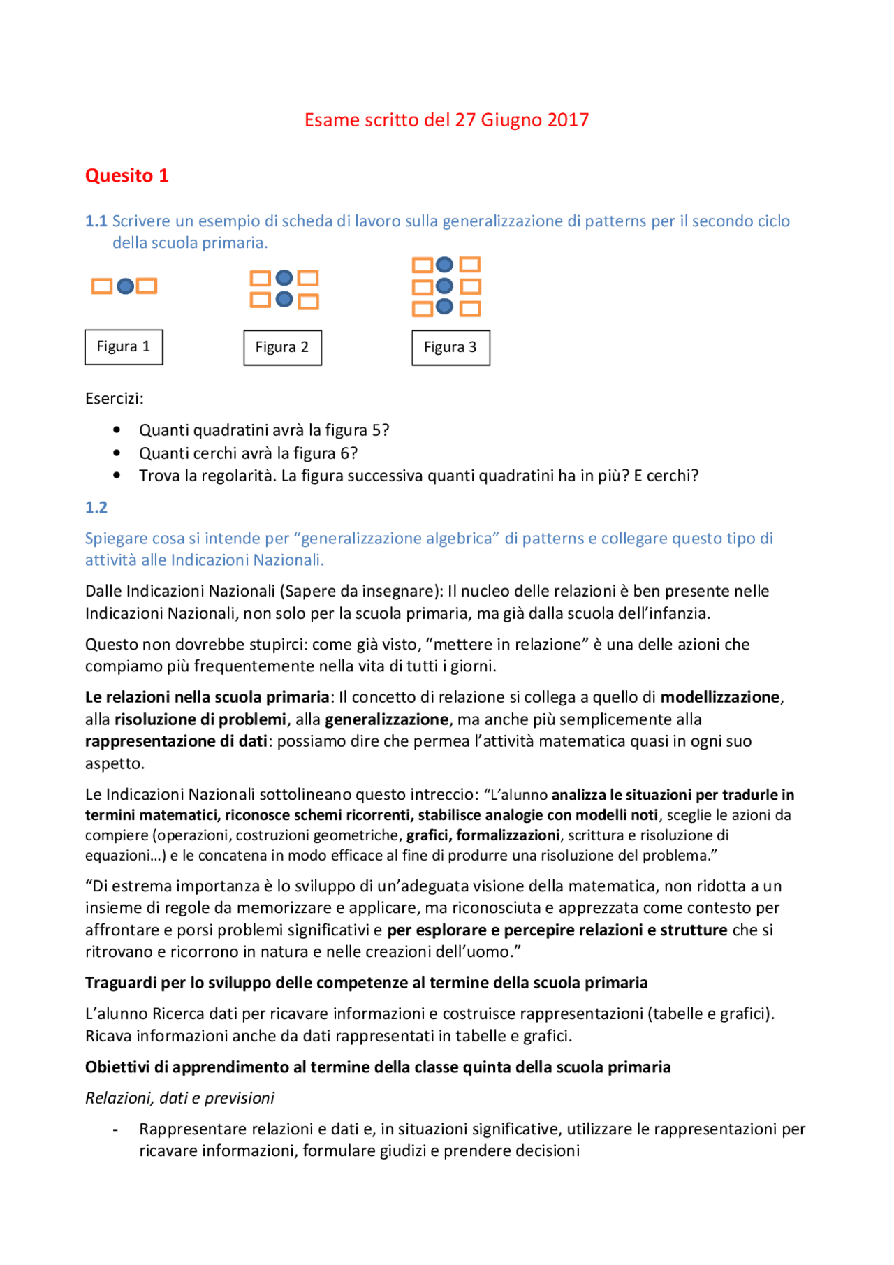 Prove esame svolte fondamenti e didattica della matematica | Prove d ...