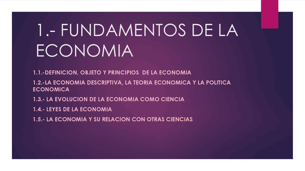 Fundamentos de la economia | Diapositivas de Economía | Docsity