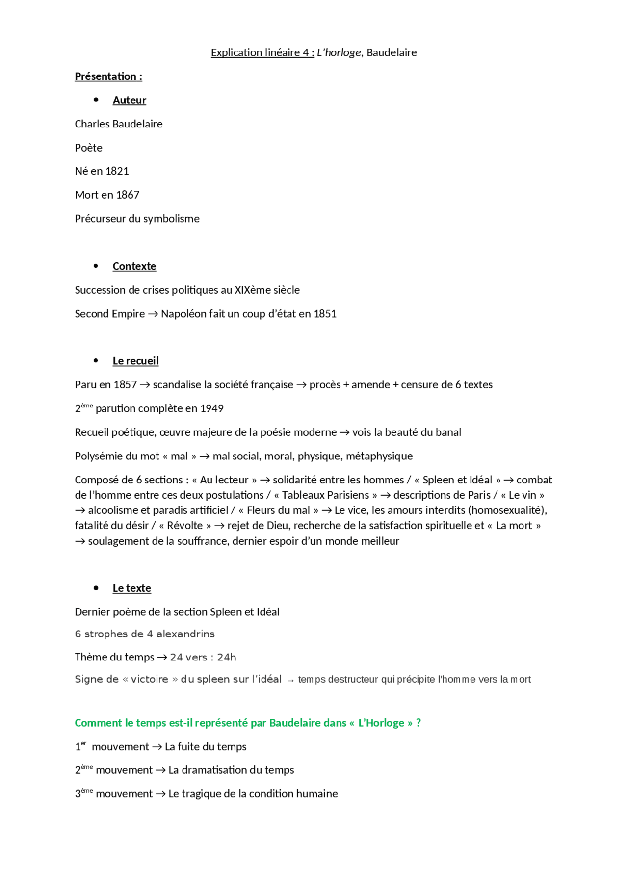Explication Lineaire Guide C'est une explication linéaire | Notes Français | Docsity