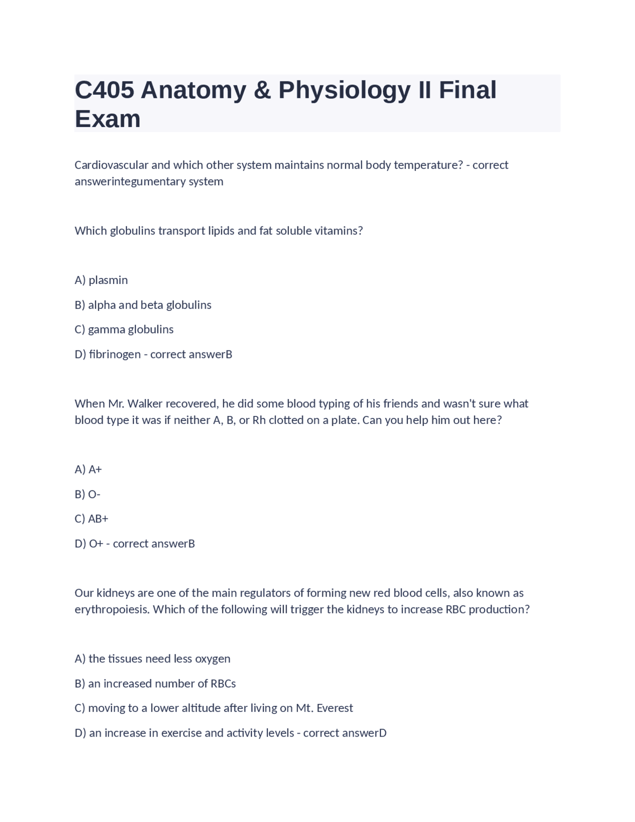 Biology Quiz: Answers and Questions about the Human Body | Exams ...