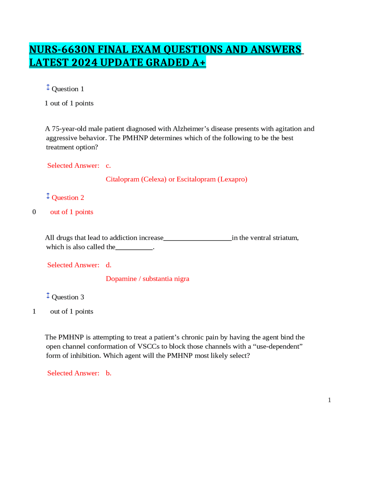 NURS-6630N FINAL EXAM QUESTIONS AND ANSWERS LATEST 2024 UPDATE GRADED ...