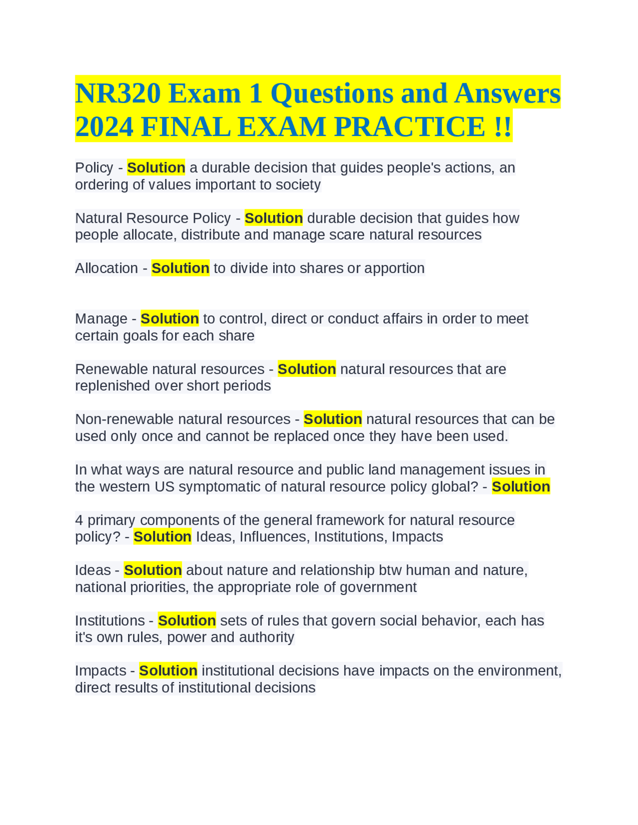 Nr320 Exam 1 Questions And Answers 2024 Final Exam Practice Exams Nursing Docsity Nr320 Exam 1 Questions And Answers 2024 Final Exam Practice Exams Nursing Docsity