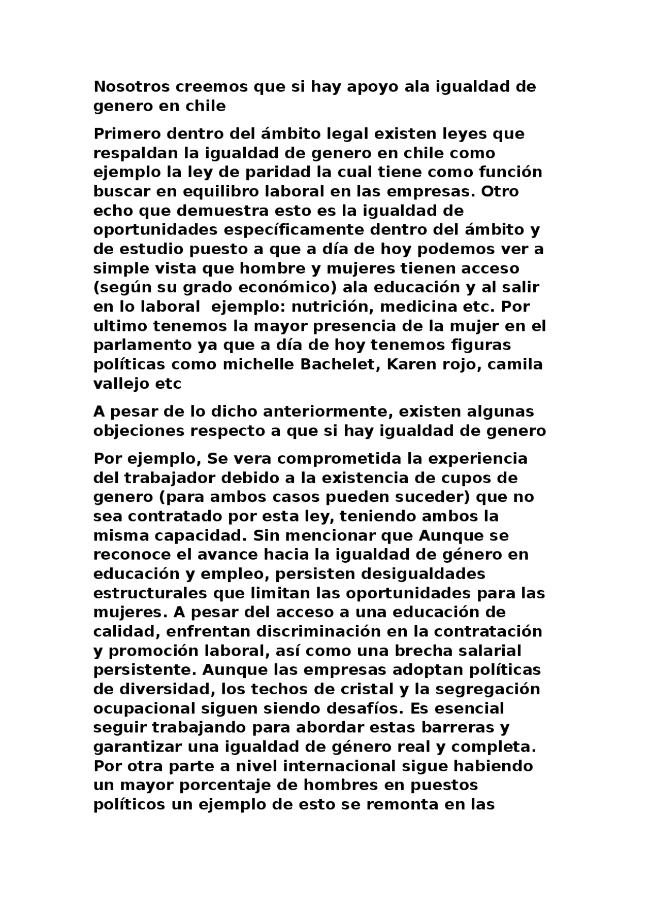 La igualdad de género en Chile: Avances y desafíos | Resúmenes de ...