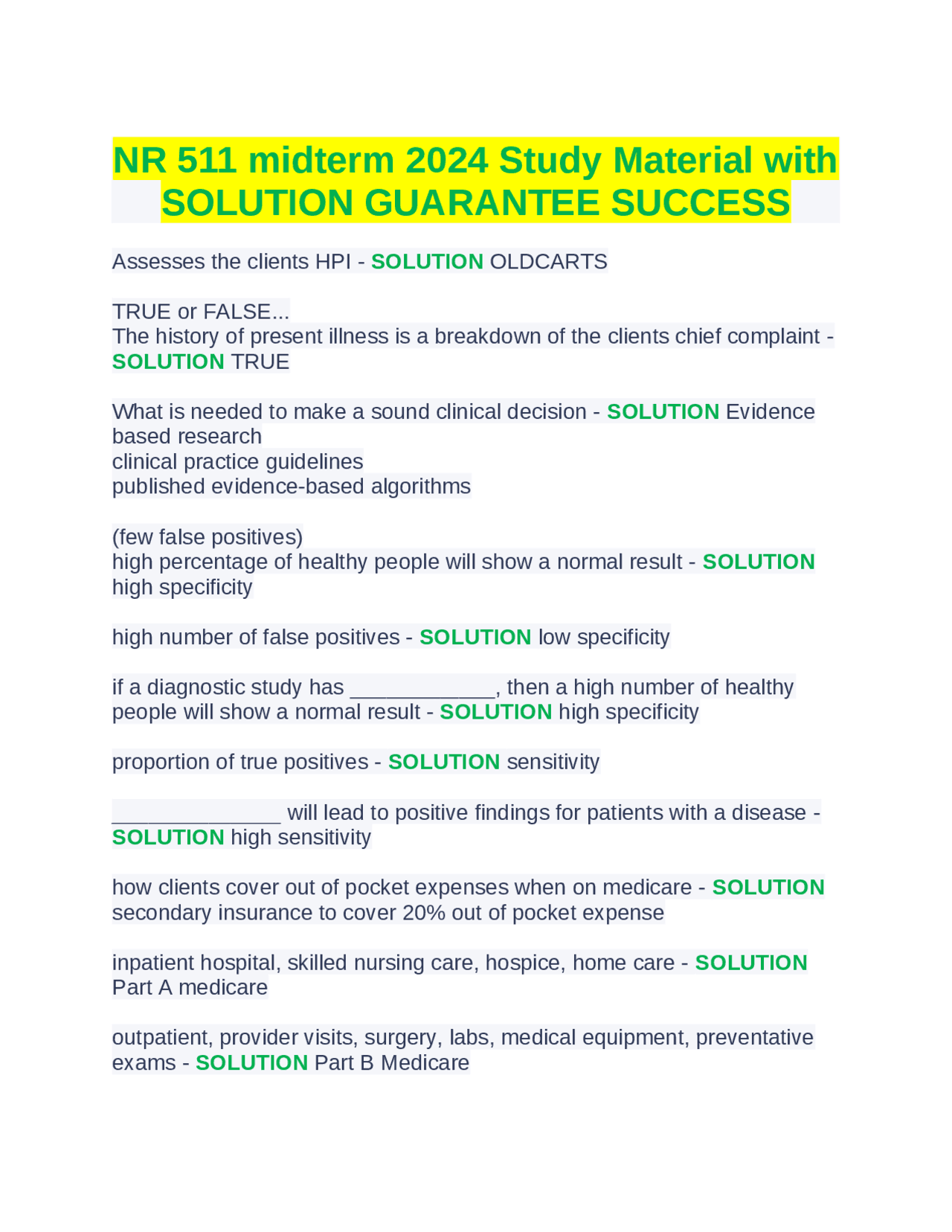 NR 511 midterm 2024 Study Material with SOLUTION GUARANTEE SUCCESS ...