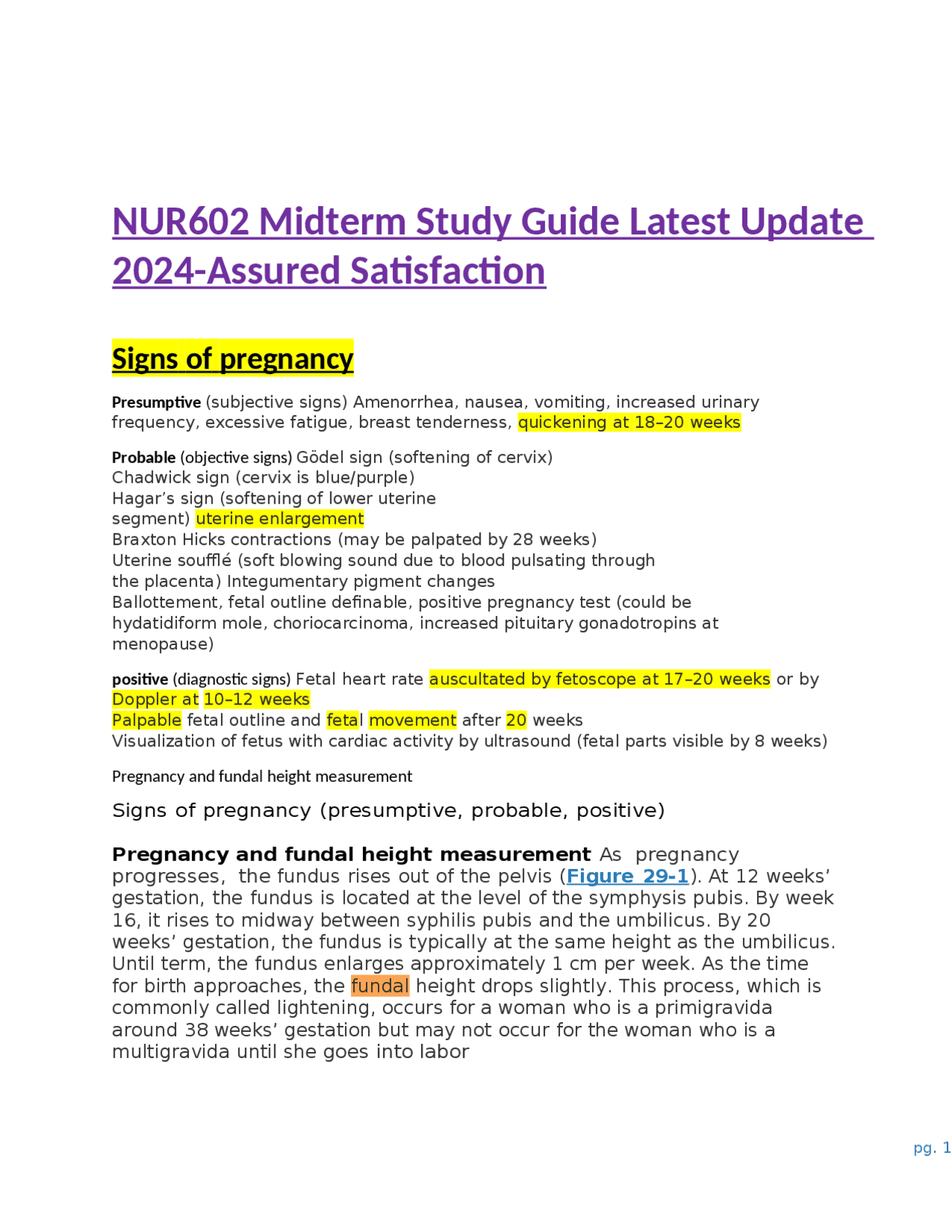 NUR602 Midterm Study Guide Latest Update 2024-Assured Satisfaction ...