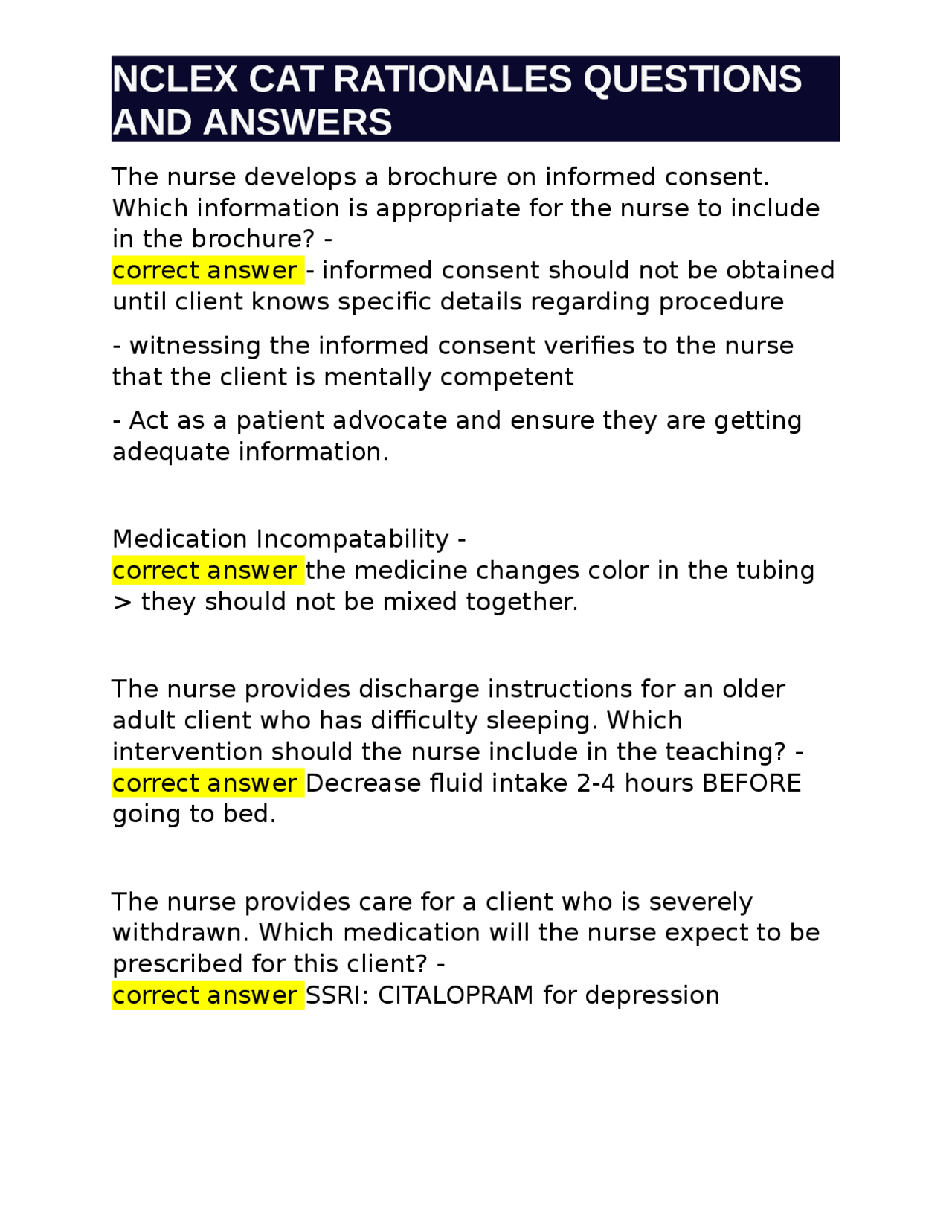 NCLEX Review Questions and Answers for Nursing Students | Exams Nursing ...
