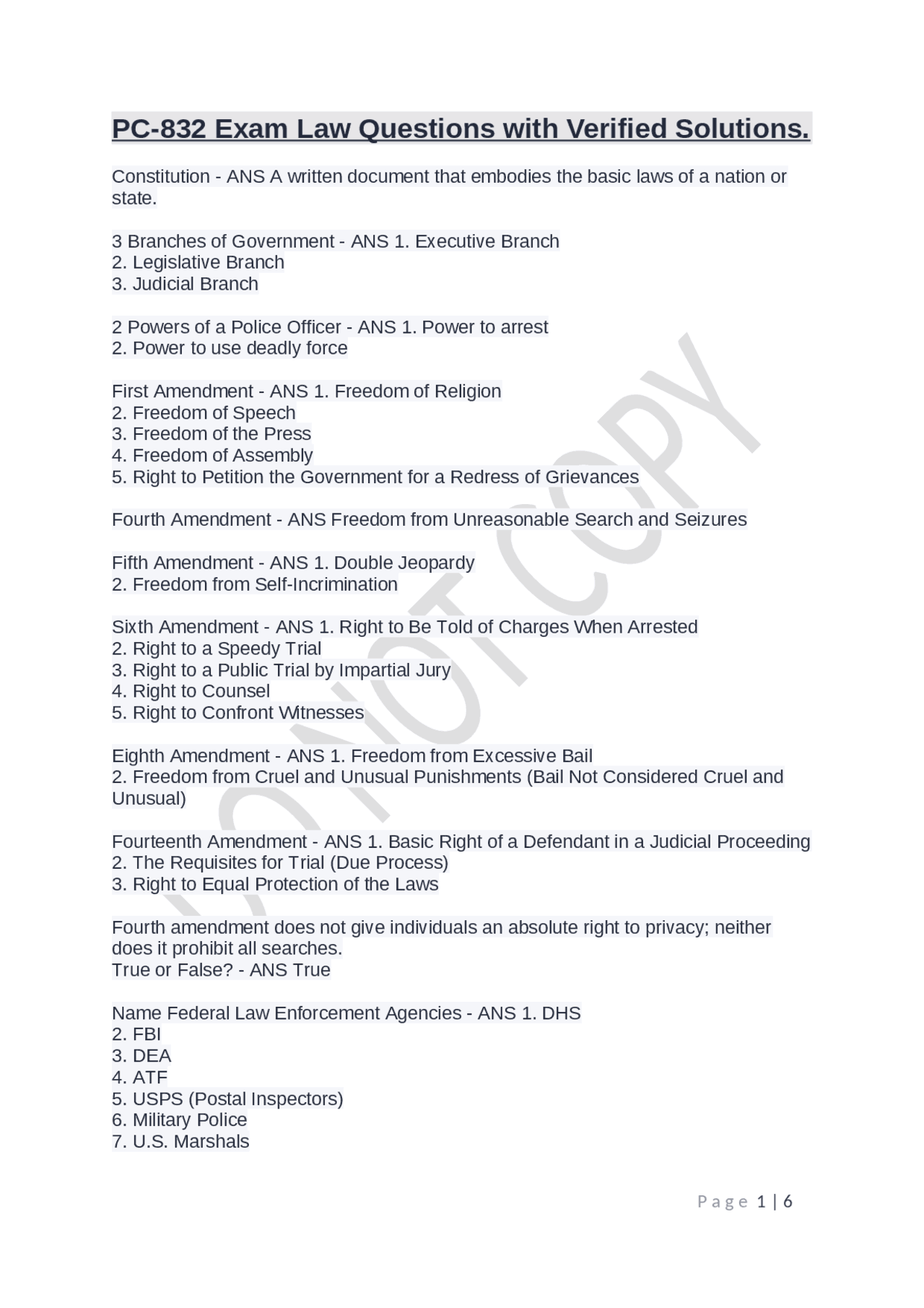 PC-832 Exam Questions: Constitutional Law and Criminal Justice System ...