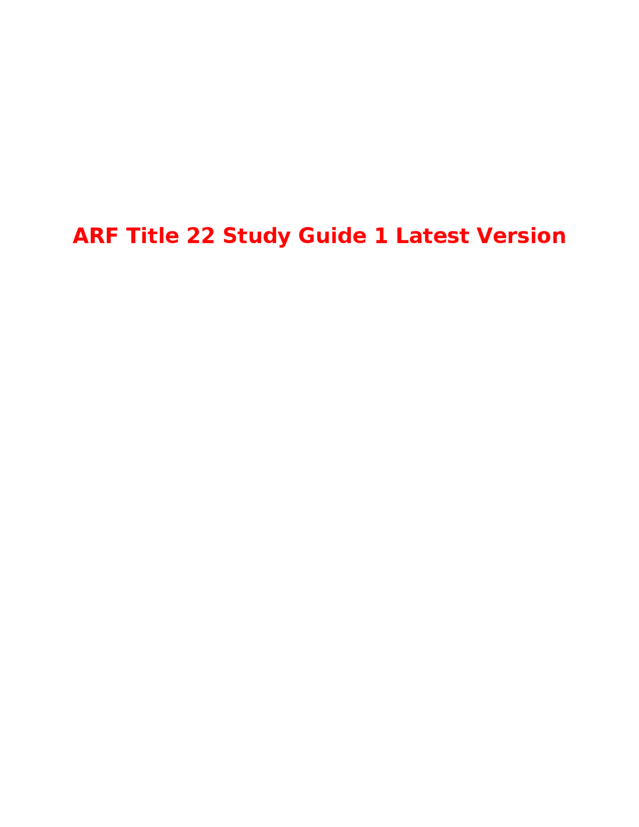 ARF Title 22 Study Guide: Home Care Facility Regulations | Exams ...